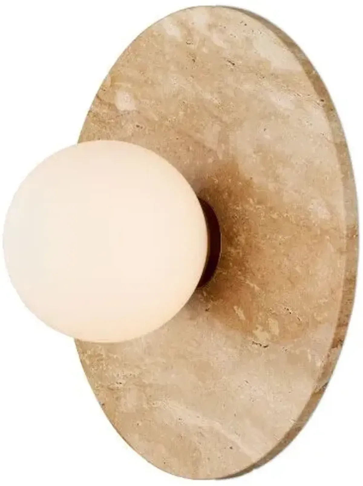 Apricity Travertine Wall Sconce - Beige/Frosted White - Currey & Company