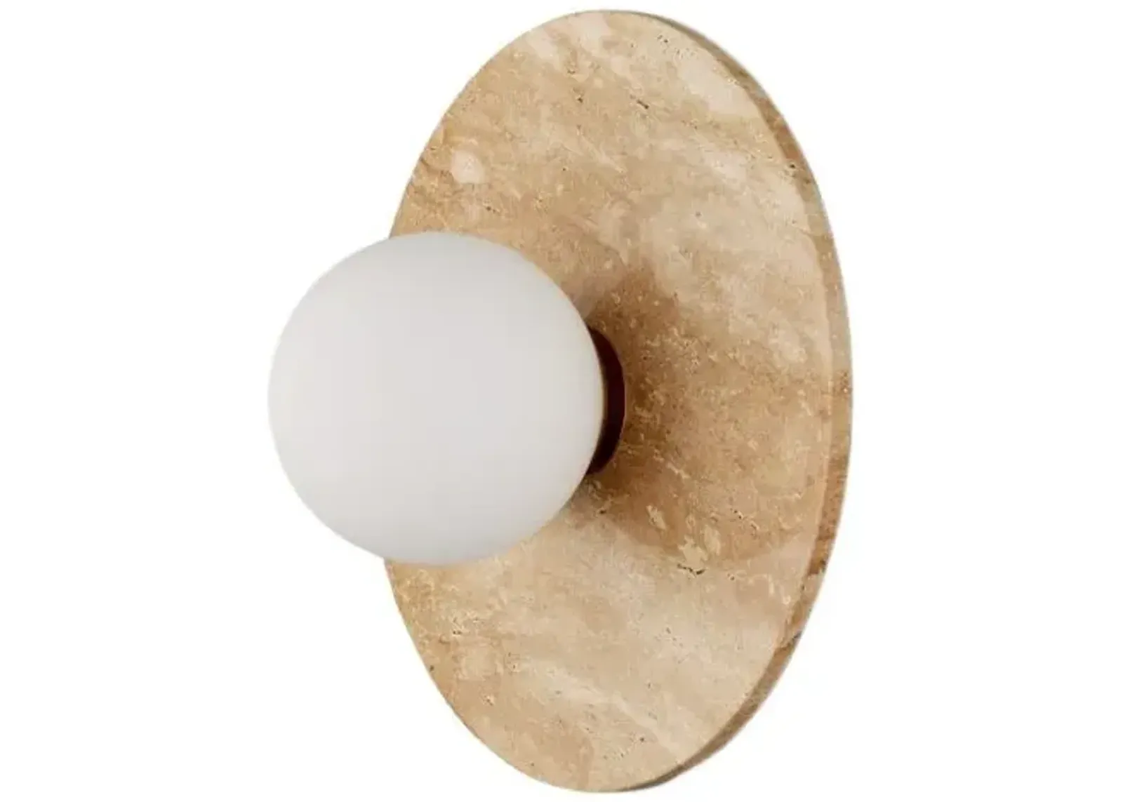 Apricity Travertine Wall Sconce - Beige/Frosted White - Currey & Company