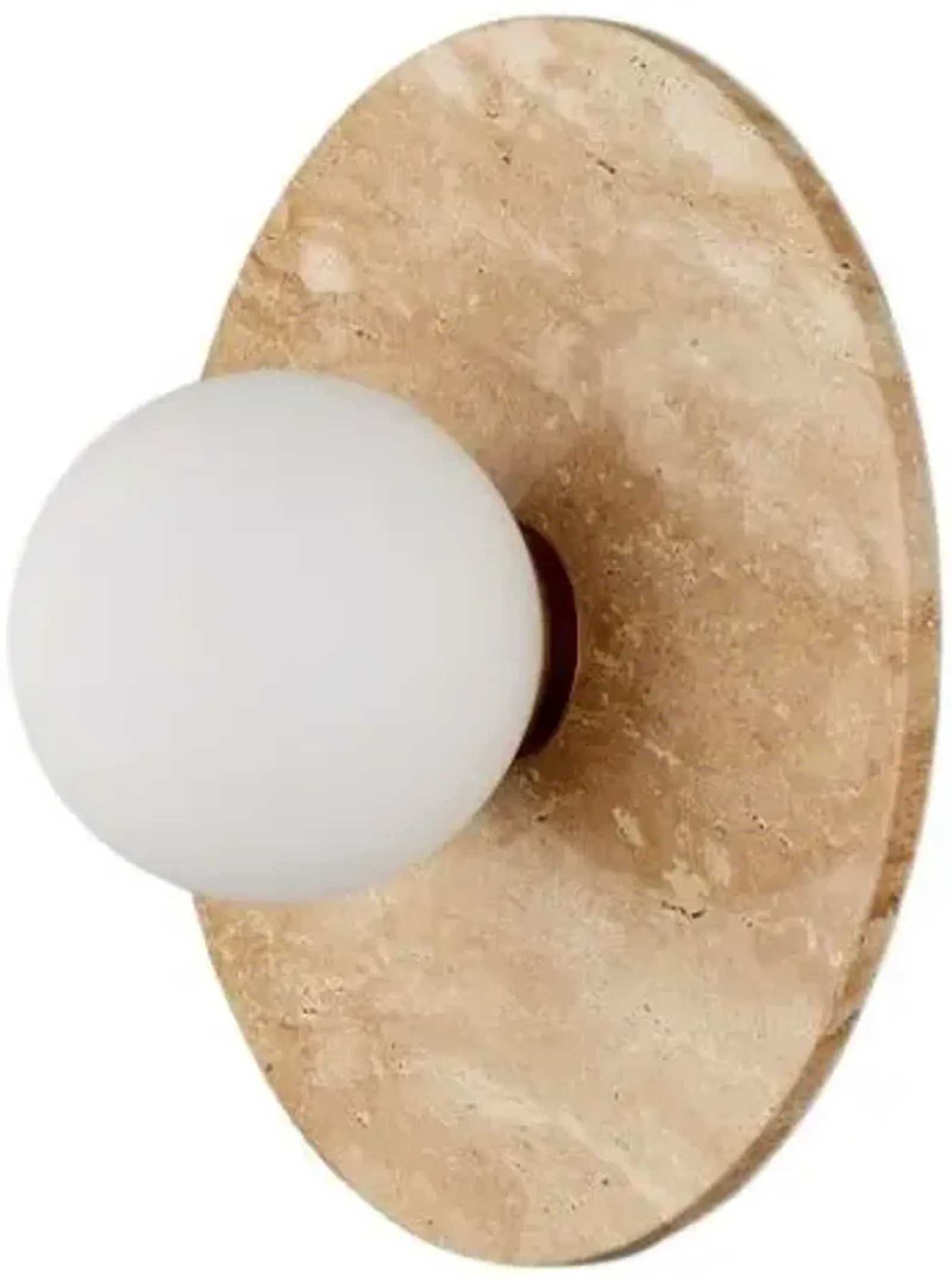 Apricity Travertine Wall Sconce - Beige/Frosted White - Currey & Company