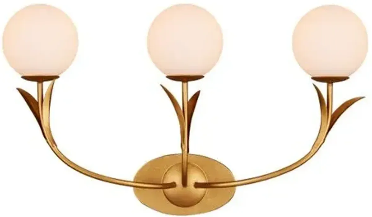 Rossville 3-Light Wall Sconce - Gold - Currey & Company