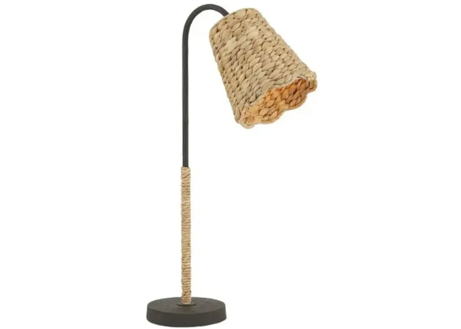 Annabelle Scallop Desk Lamp - Natural/Mol Black - Currey & Company - Brown