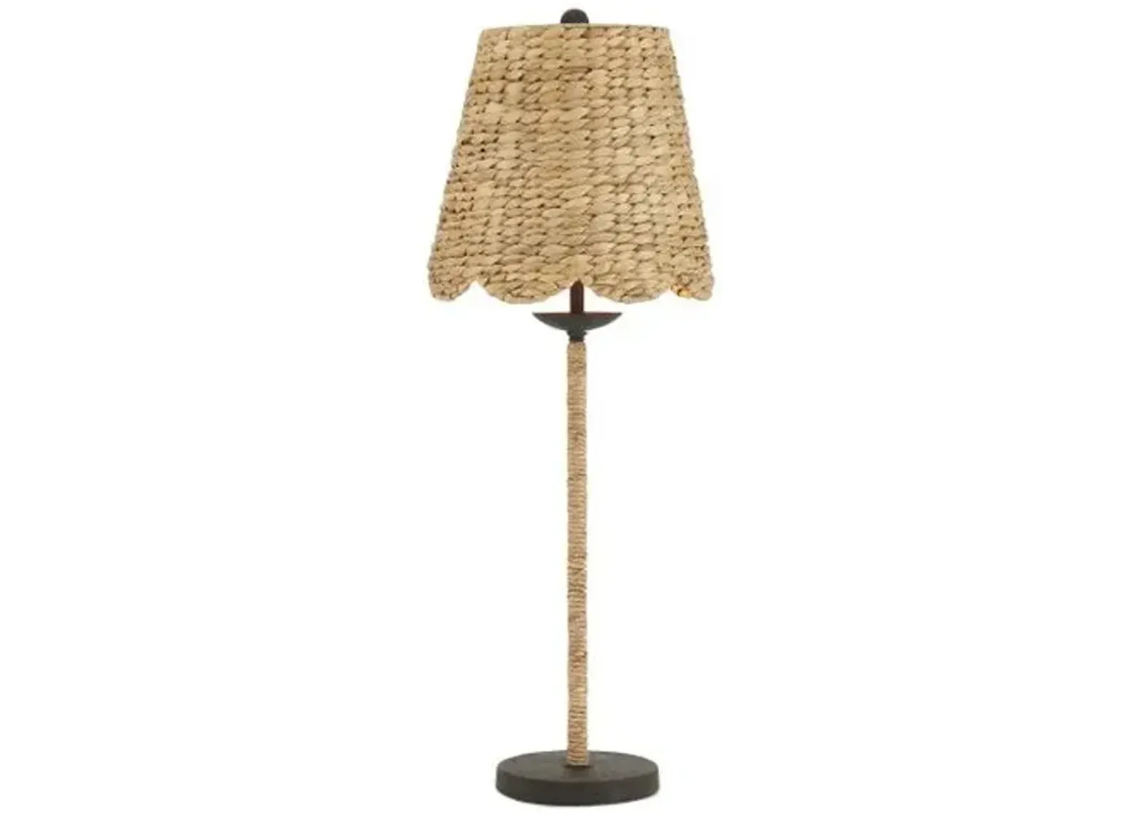 Annabelle Scallop Table Lamp - Natural/Molé Black - Currey & Company - Brown