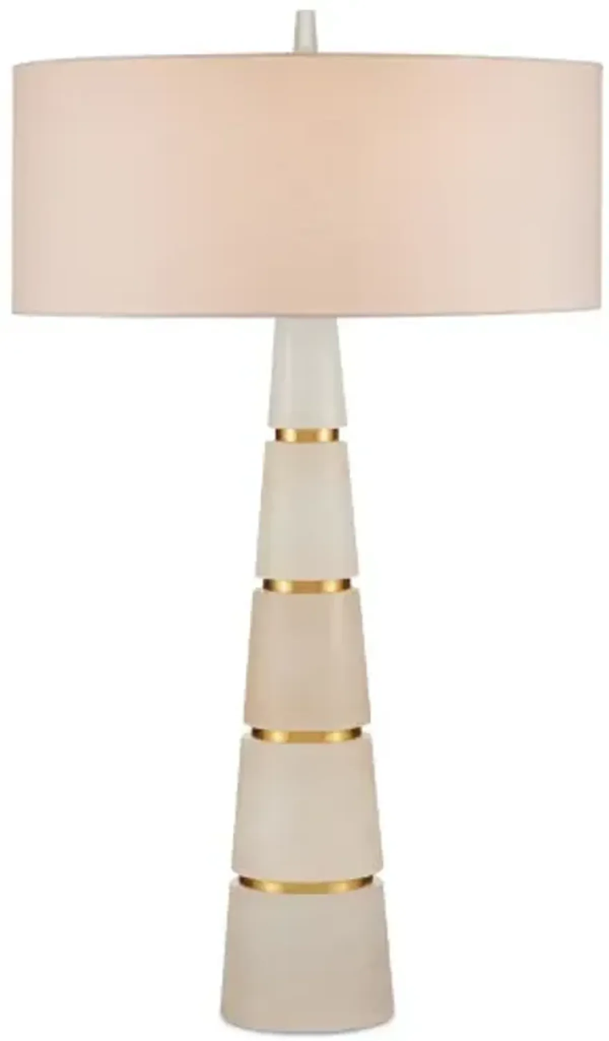 Eleanora Alabaster Table Lamp - Natural/Brass - Currey & Company - Ivory