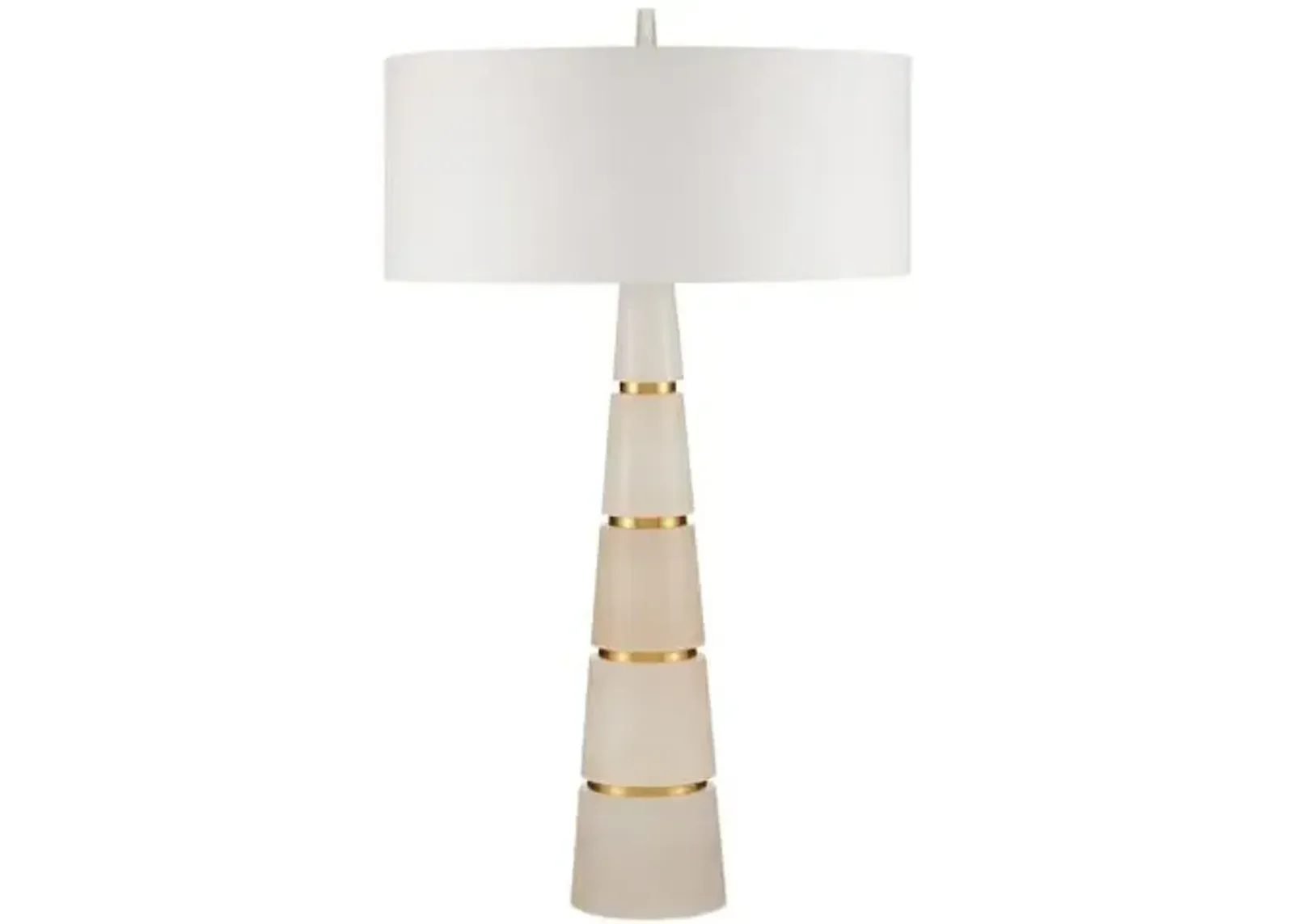 Eleanora Alabaster Table Lamp - Natural/Brass - Currey & Company - Ivory