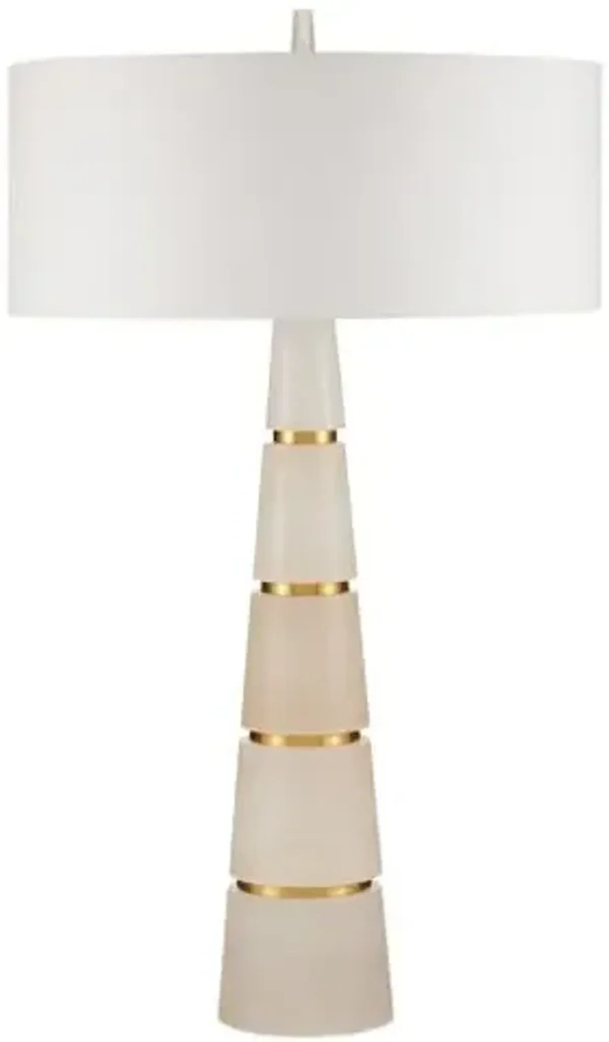 Eleanora Alabaster Table Lamp - Natural/Brass - Currey & Company - Ivory