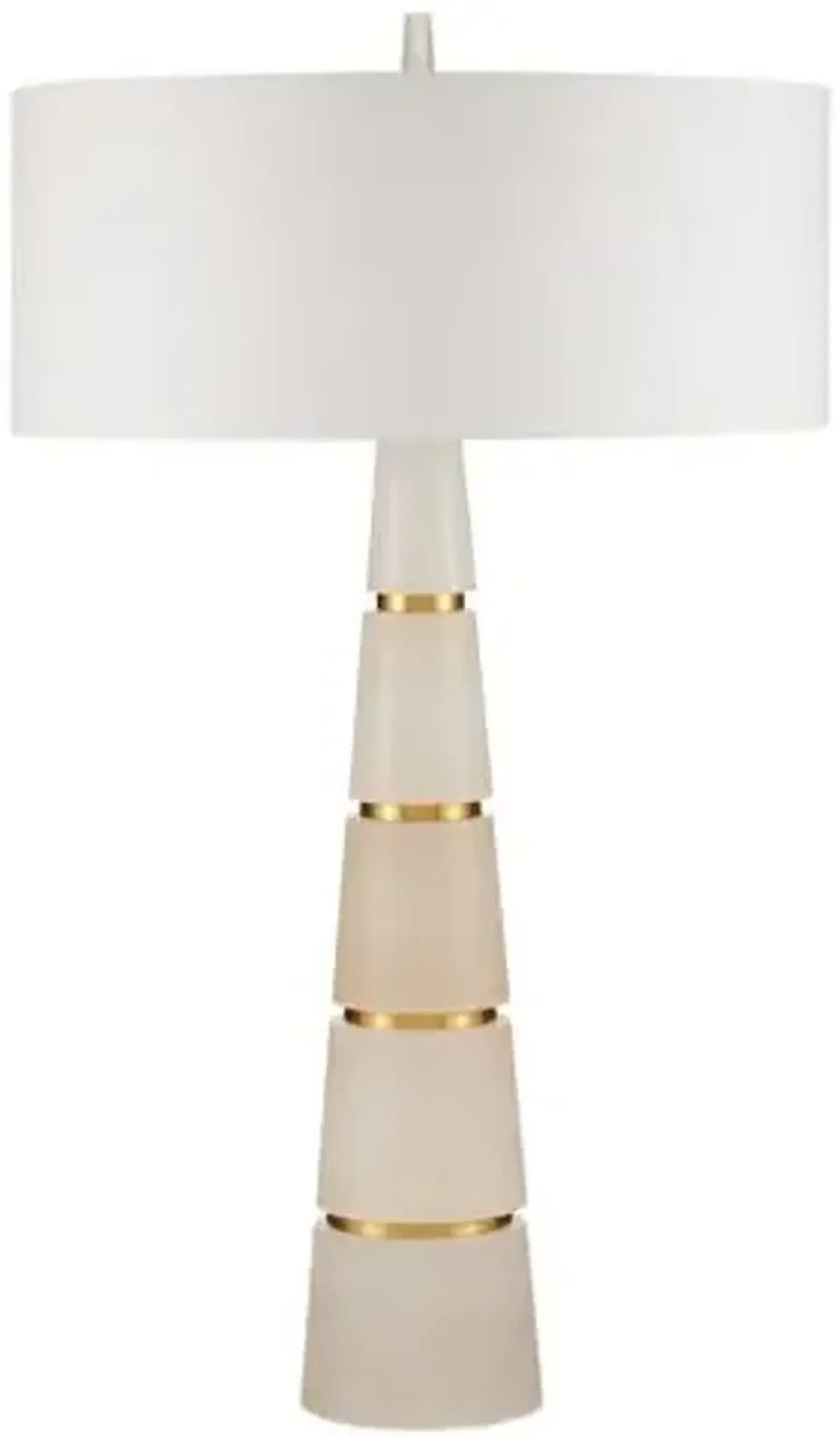 Eleanora Alabaster Table Lamp - Natural/Brass - Currey & Company - Ivory