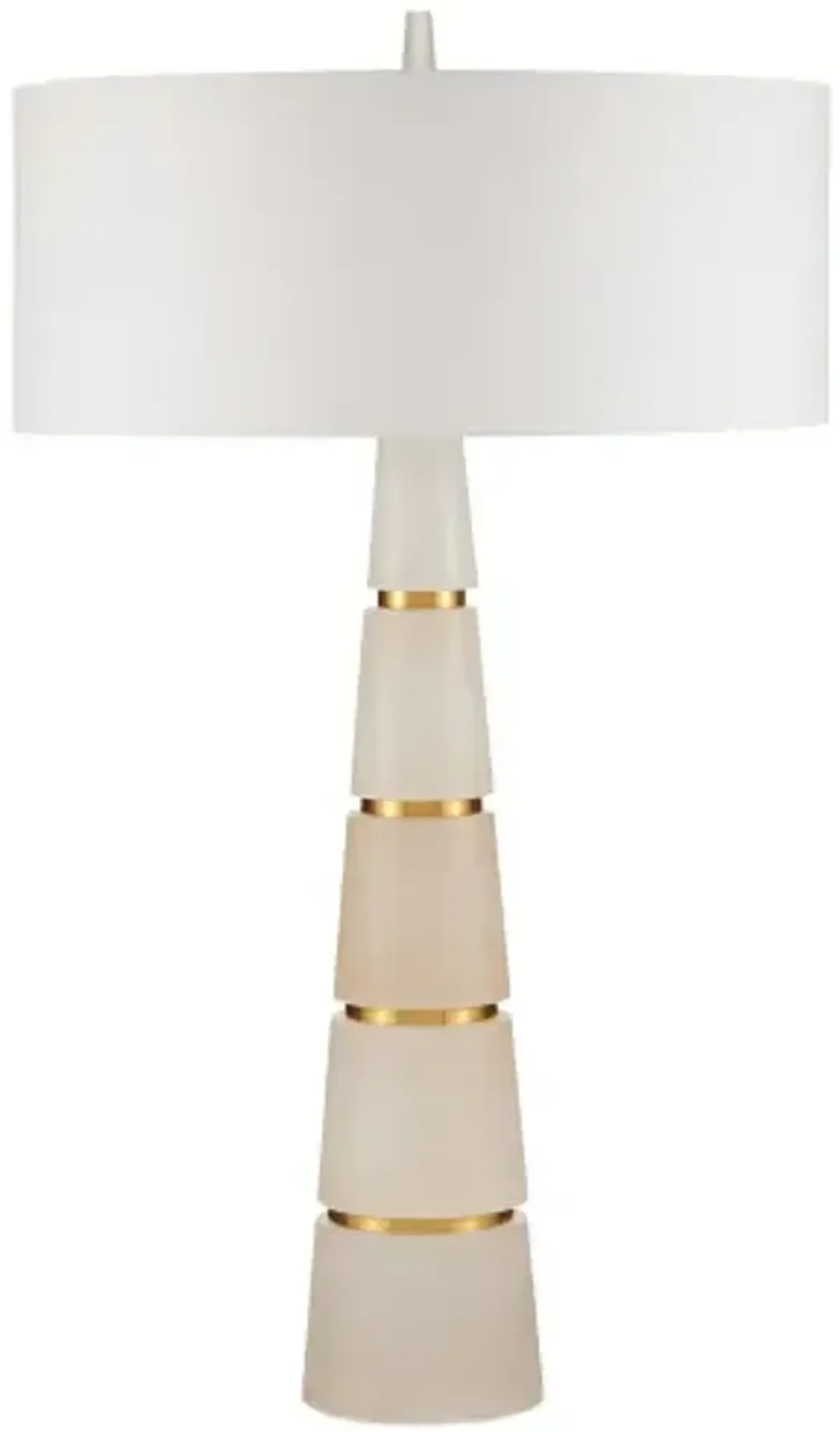Eleanora Alabaster Table Lamp - Natural/Brass - Currey & Company - Ivory