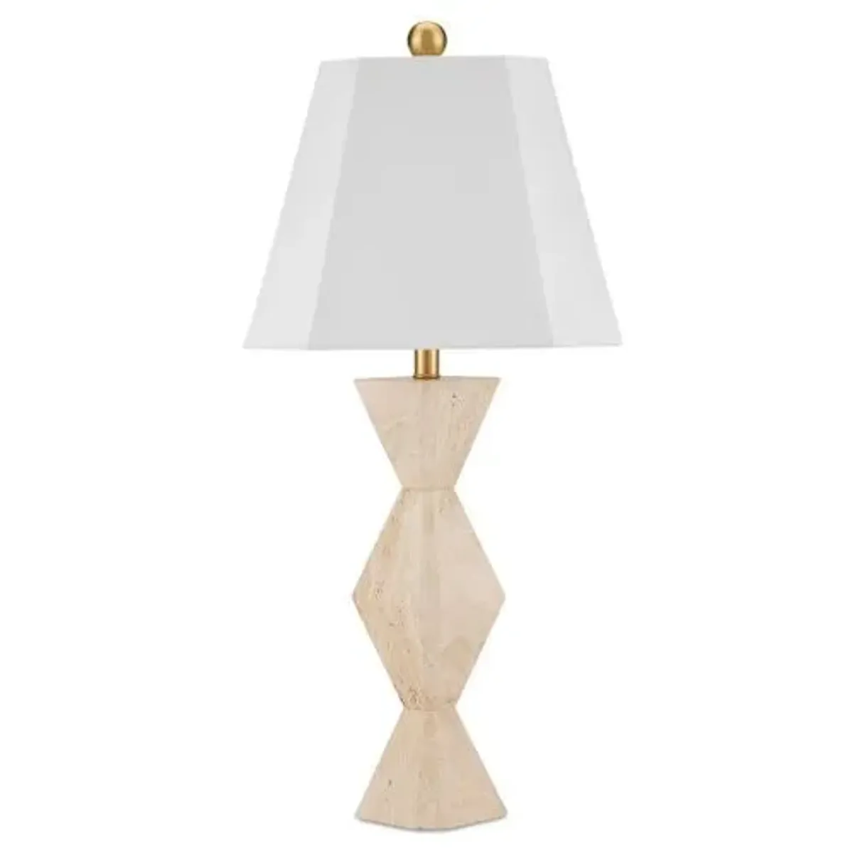 Estelle Travertine Table Lamp - Natural - Currey & Company - Ivory