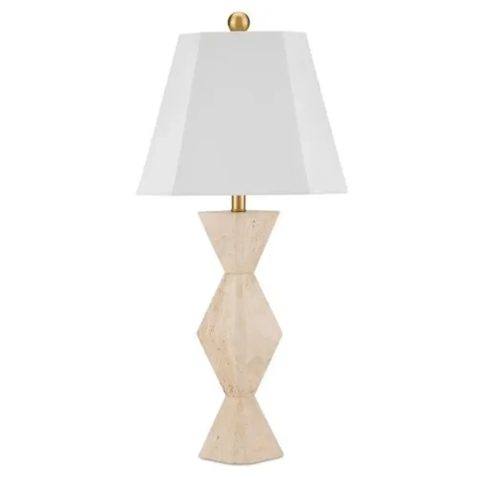 Estelle Travertine Table Lamp - Natural - Currey & Company - Ivory