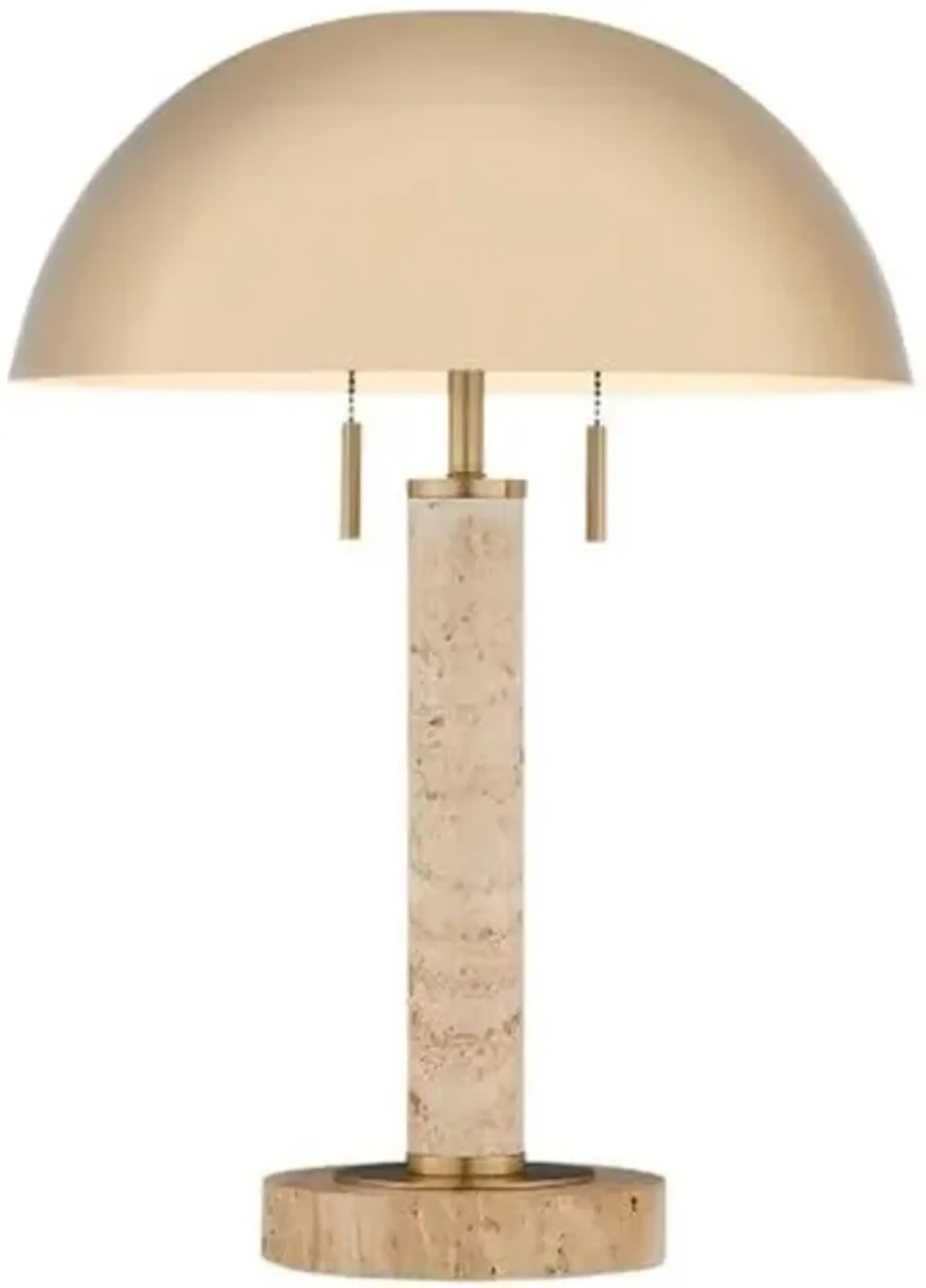 Miles Table Lamp - Brass/Natural - Currey & Company - Beige