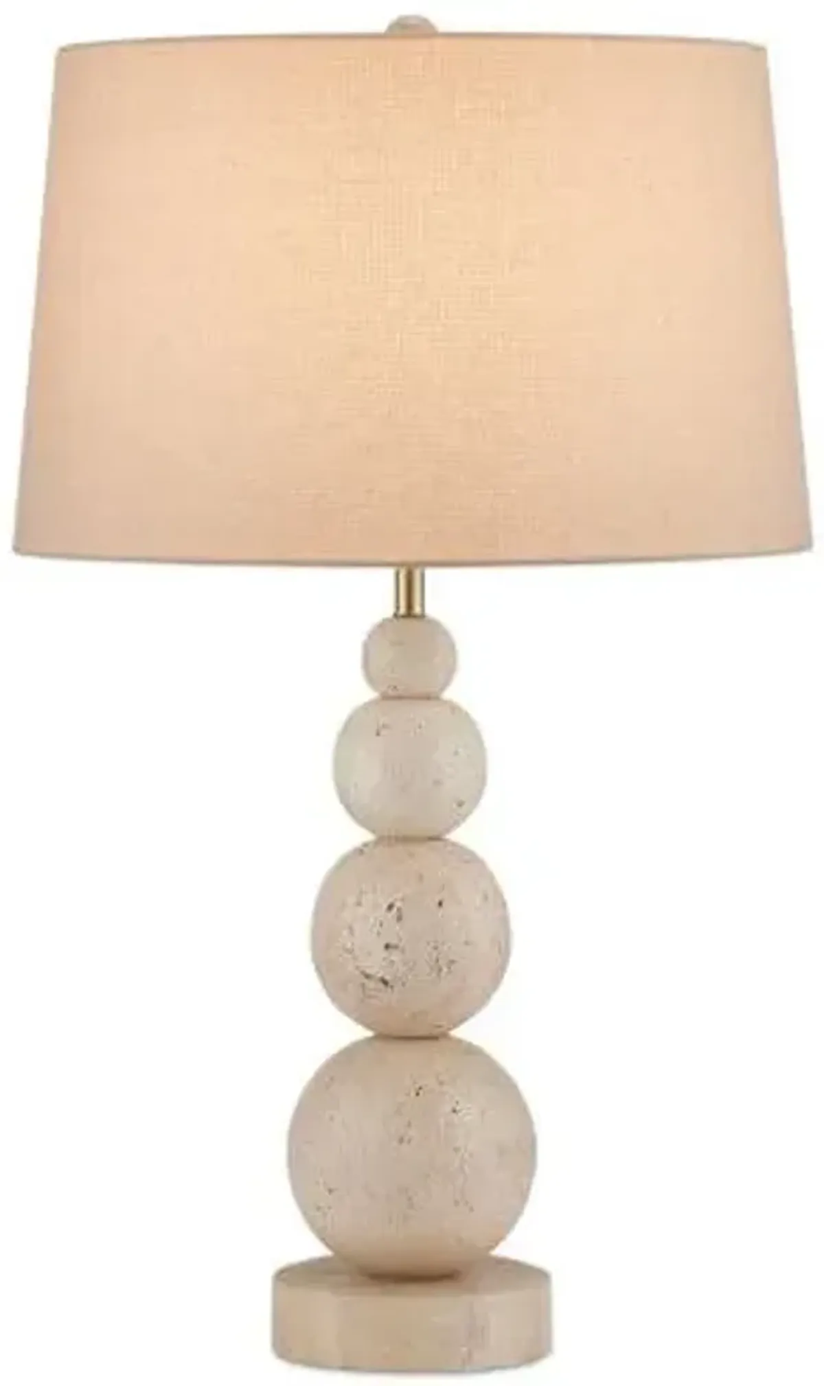 Niobe Travertine Table Lamp - Natural - Currey & Company - Ivory