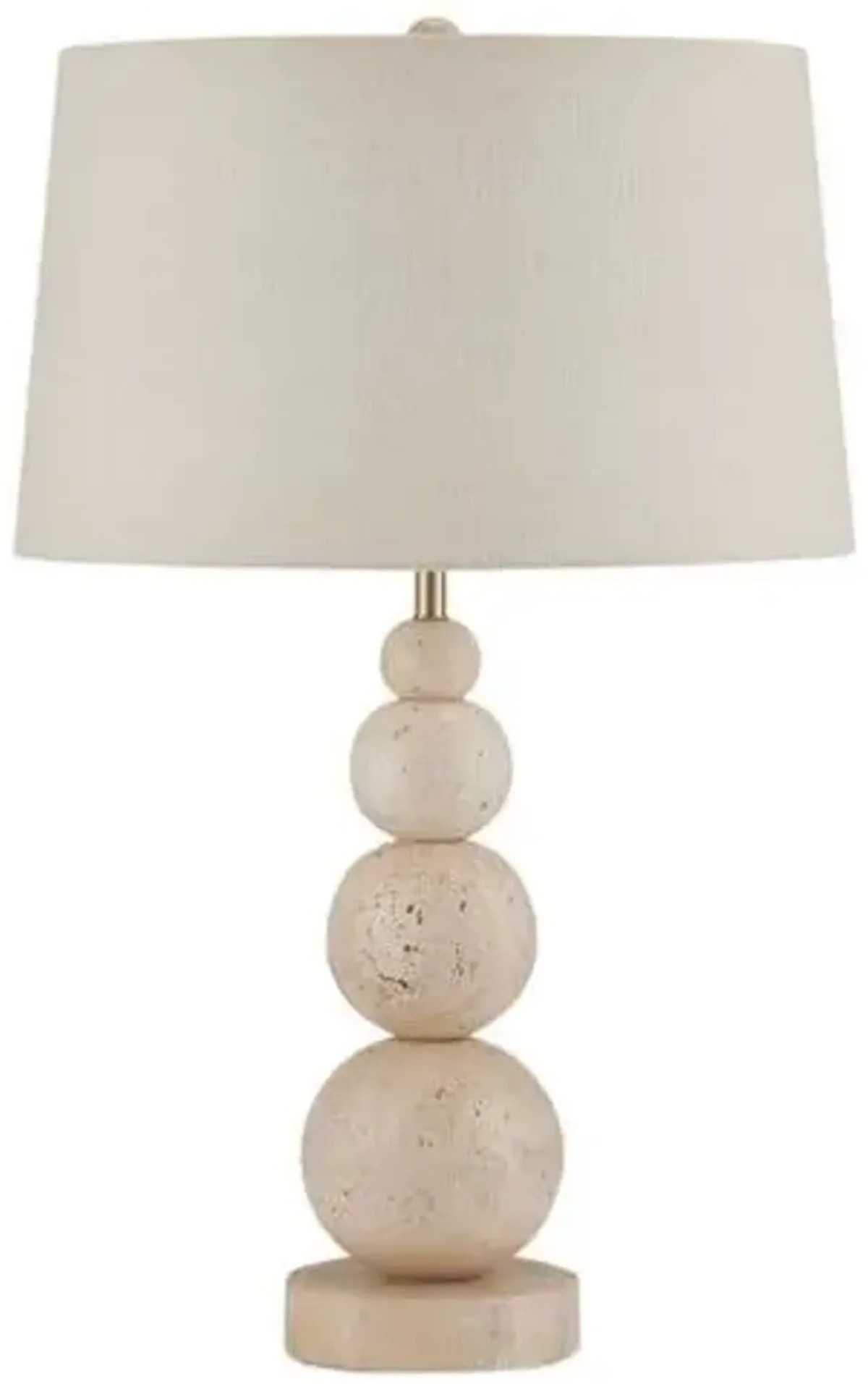 Niobe Travertine Table Lamp - Natural - Currey & Company - Ivory