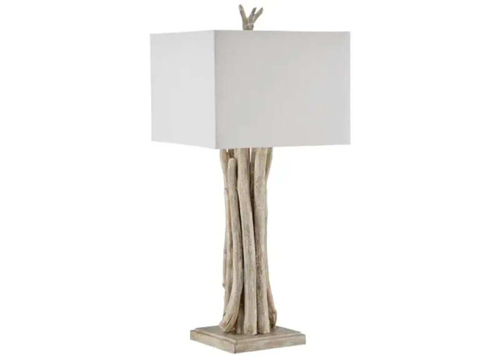 Driftwood Table Lamp - Whitewashed - Currey & Company - Gray