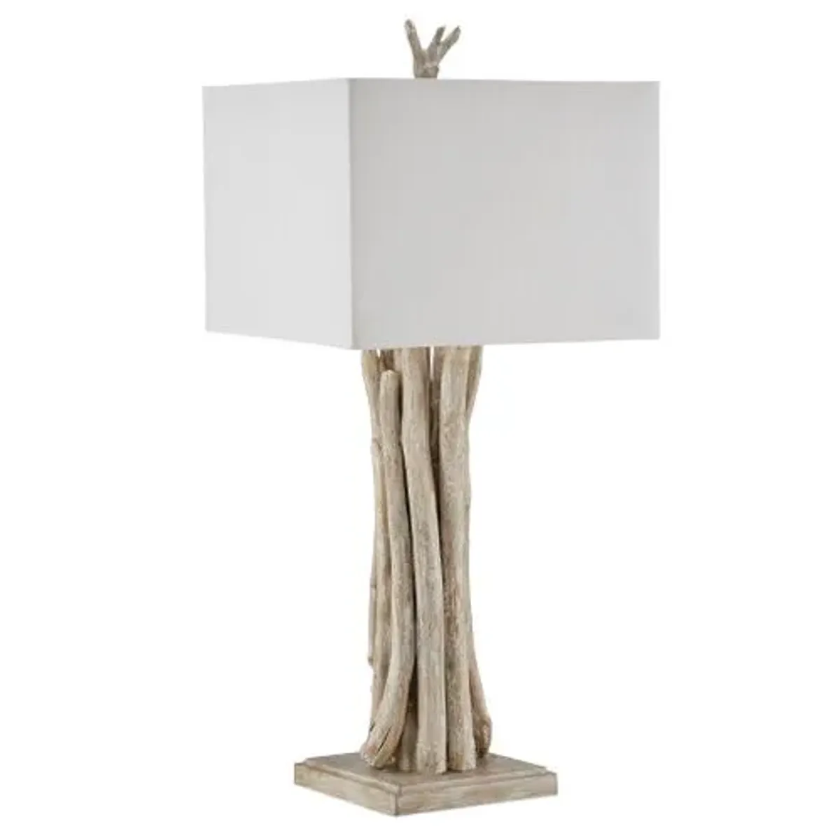 Driftwood Table Lamp - Whitewashed - Currey & Company - Gray