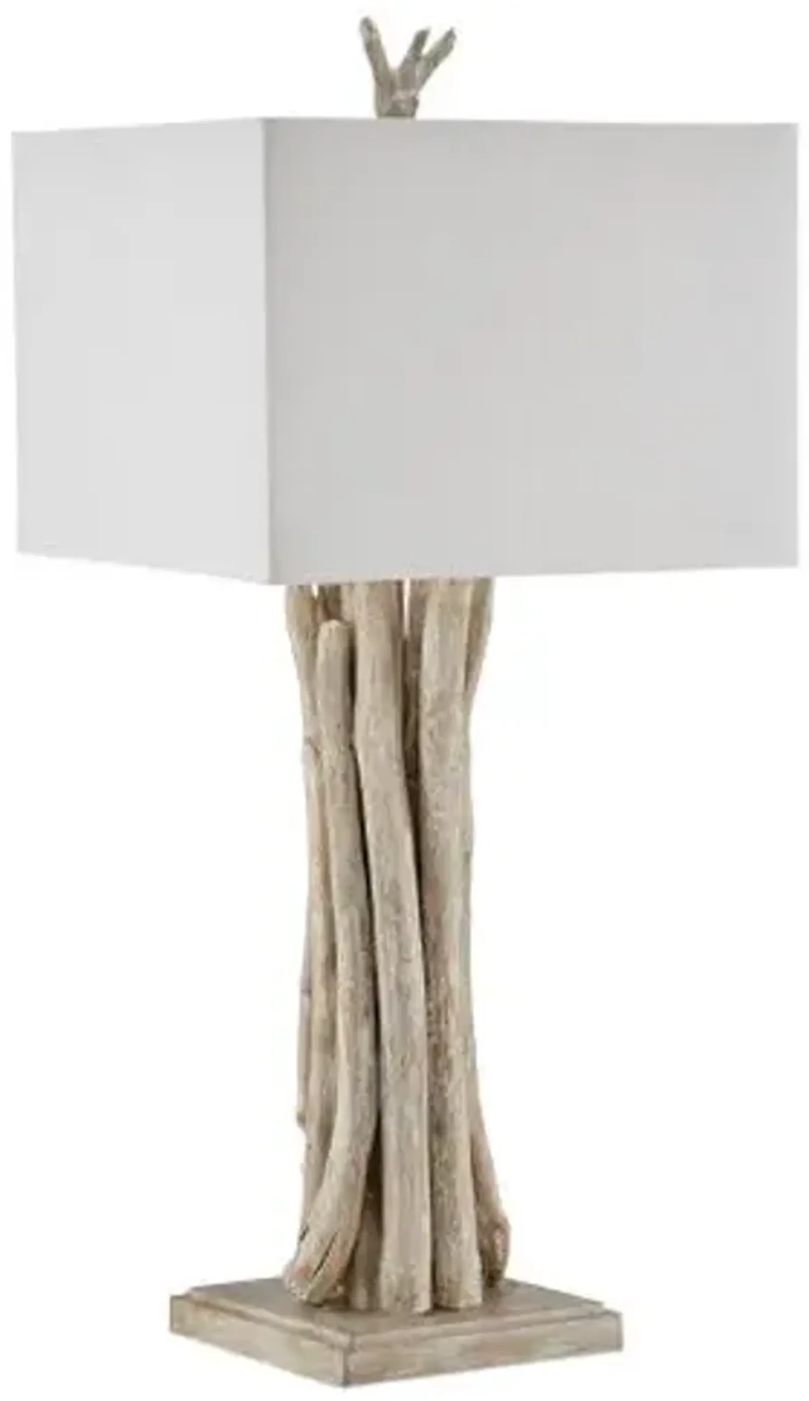 Driftwood Table Lamp - Whitewashed - Currey & Company - Gray