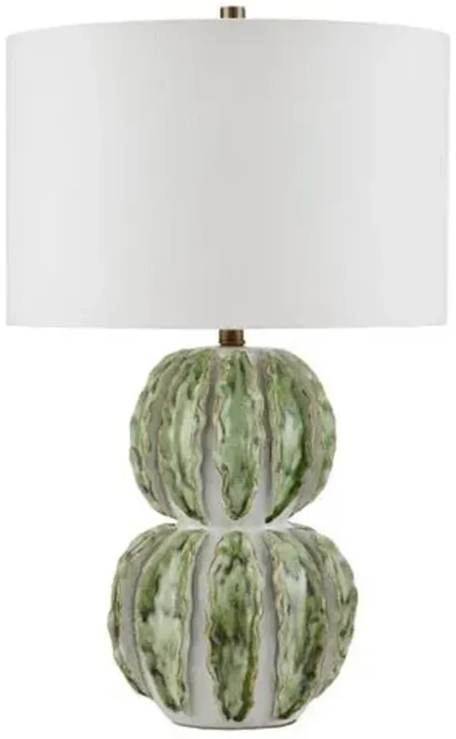 Kolonos Table Lamp - Textured White/Green - Currey & Company