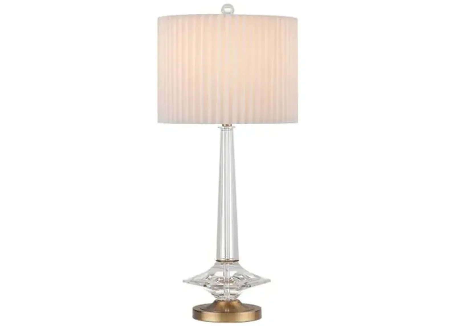 Anton Table Lamp - Crystal/Antique Brass - Currey & Company - Clear