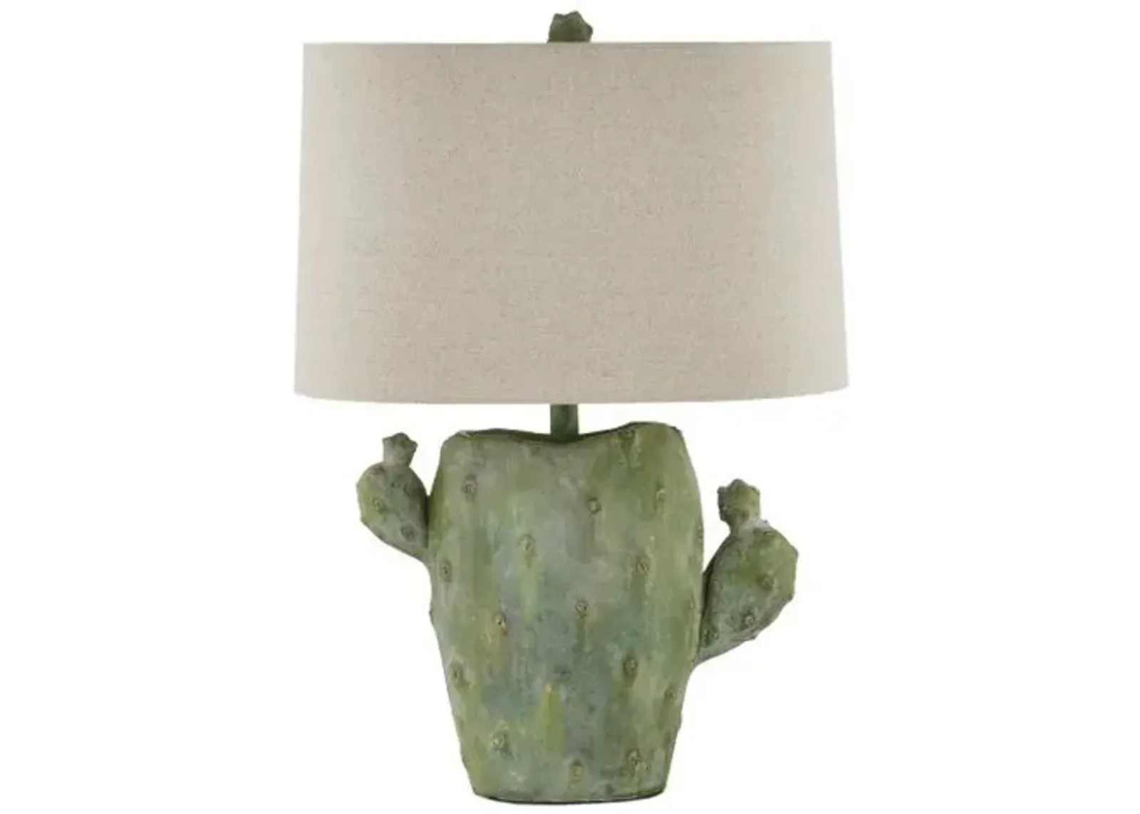 Cactus Table Lamp - Antiqued Green - Currey & Company