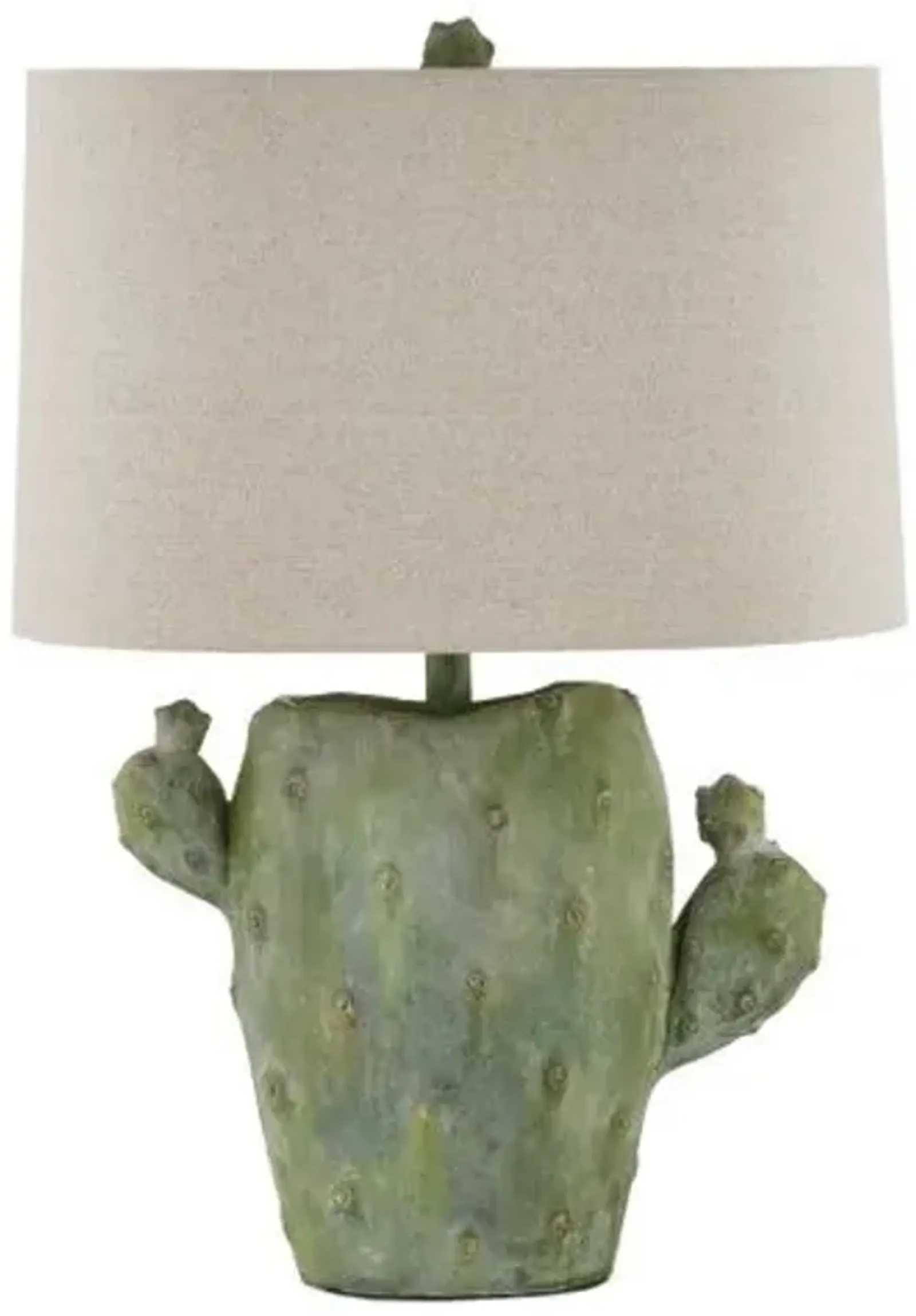 Cactus Table Lamp - Antiqued Green - Currey & Company