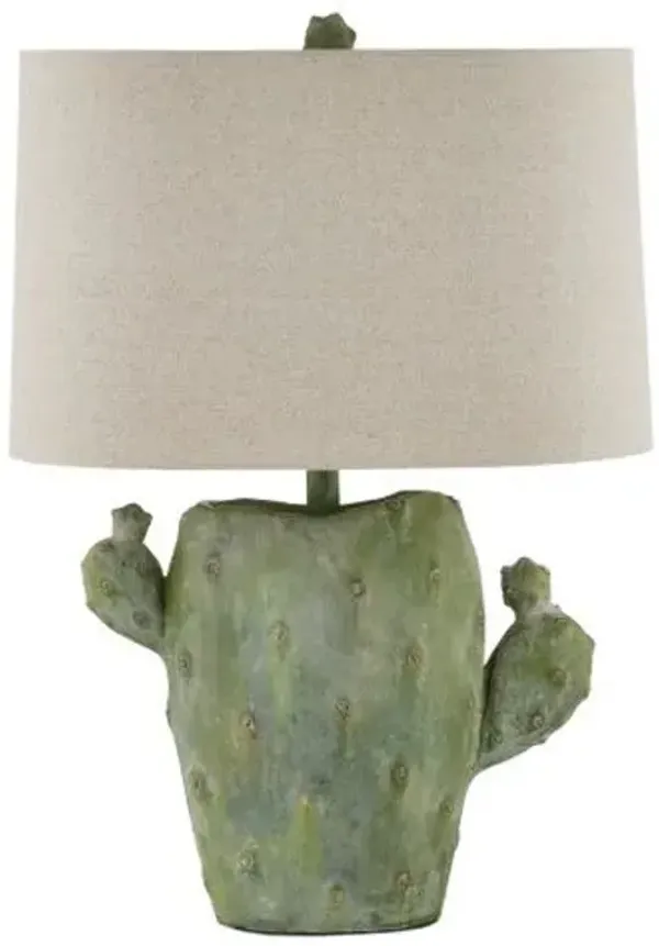 Cactus Table Lamp - Antiqued Green - Currey & Company