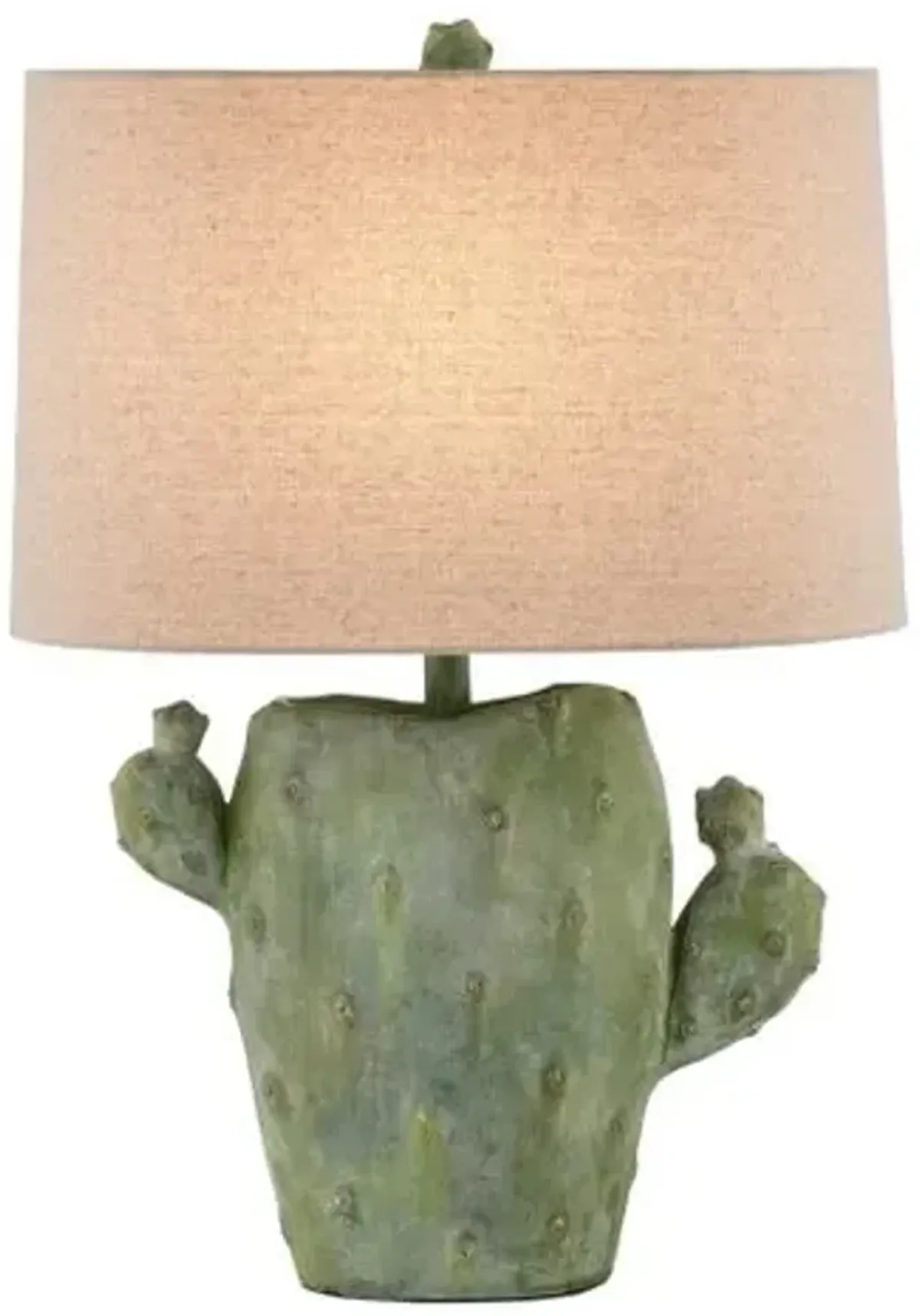 Cactus Plug-in Table Lamp - Antiqued Green - Currey & Company