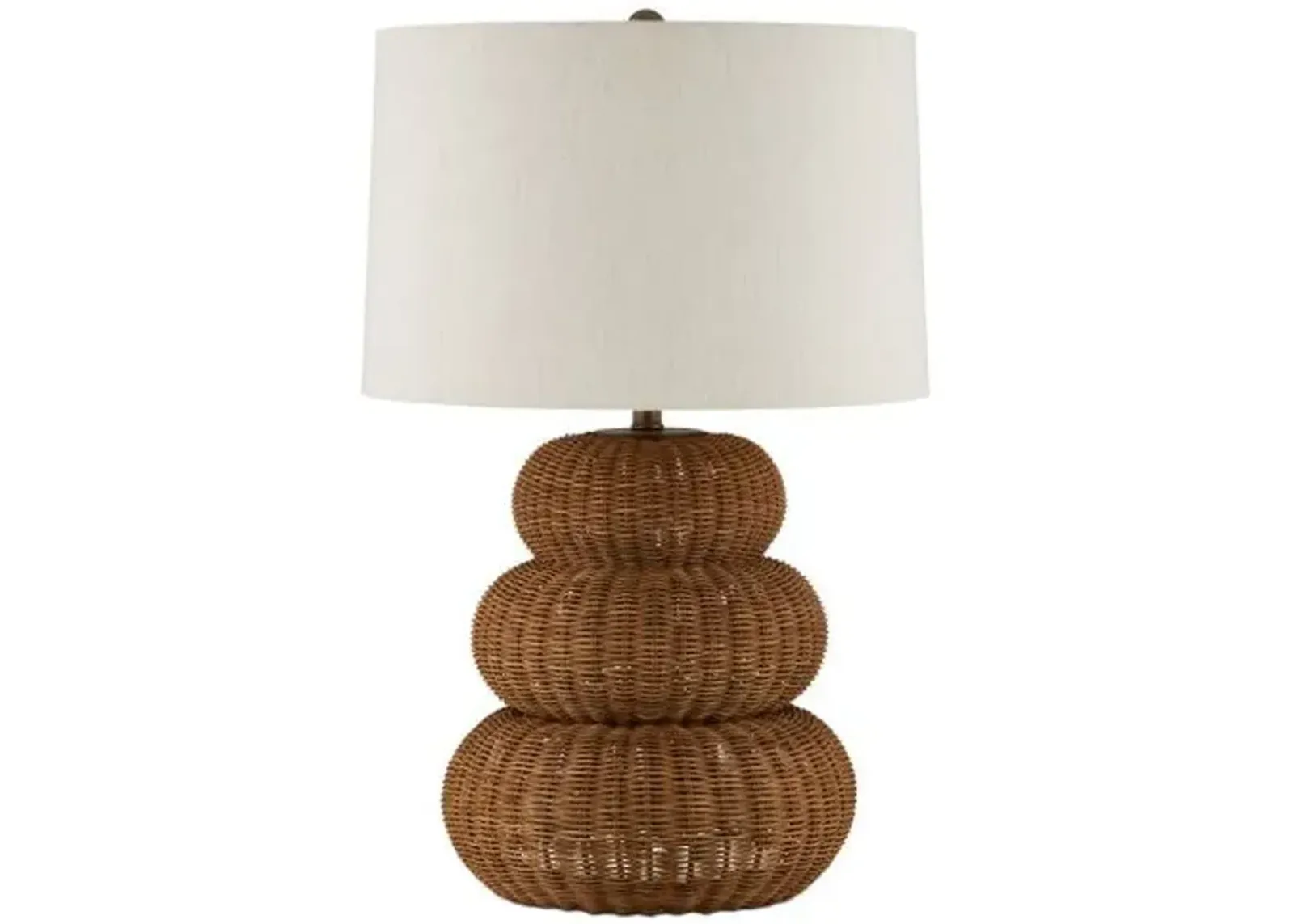 Mabrouka Rattan Table Lamp - Dark Brown - Currey & Company