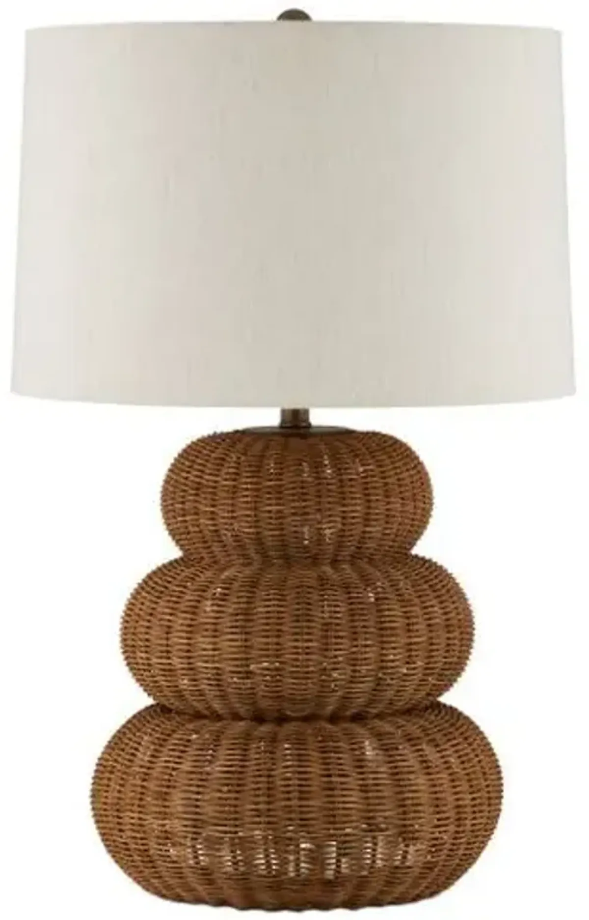 Mabrouka Plug-in Rattan Table Lamp - Dark Brown - Currey & Company