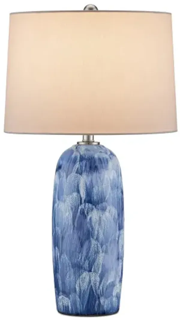 Pallas Table Lamp - Blue/White - Currey & Company