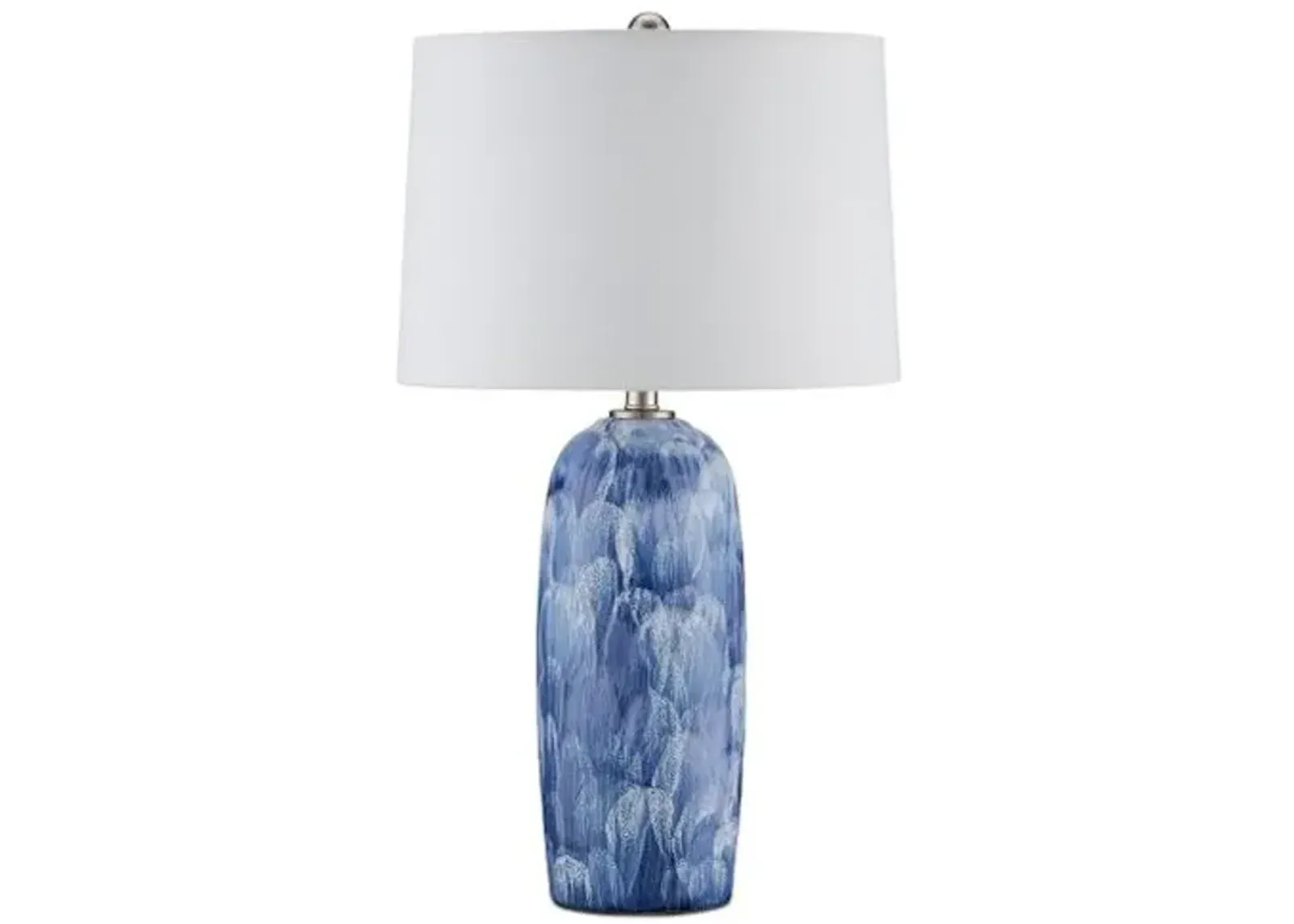 Pallas Plug-in Table Lamp - Blue/White - Currey & Company