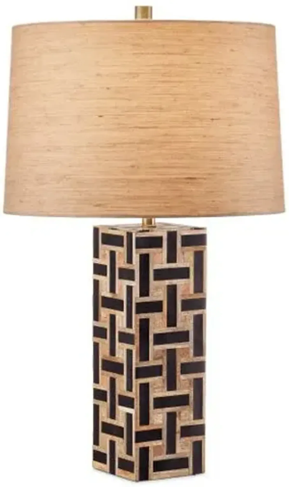 Aarna Plug-in Wood Table Lamp - Currey & Company - Black