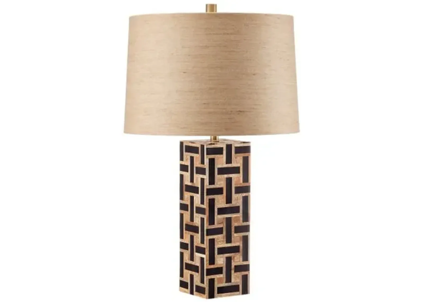 Aarna Wood Table Lamp - Currey & Company - Black