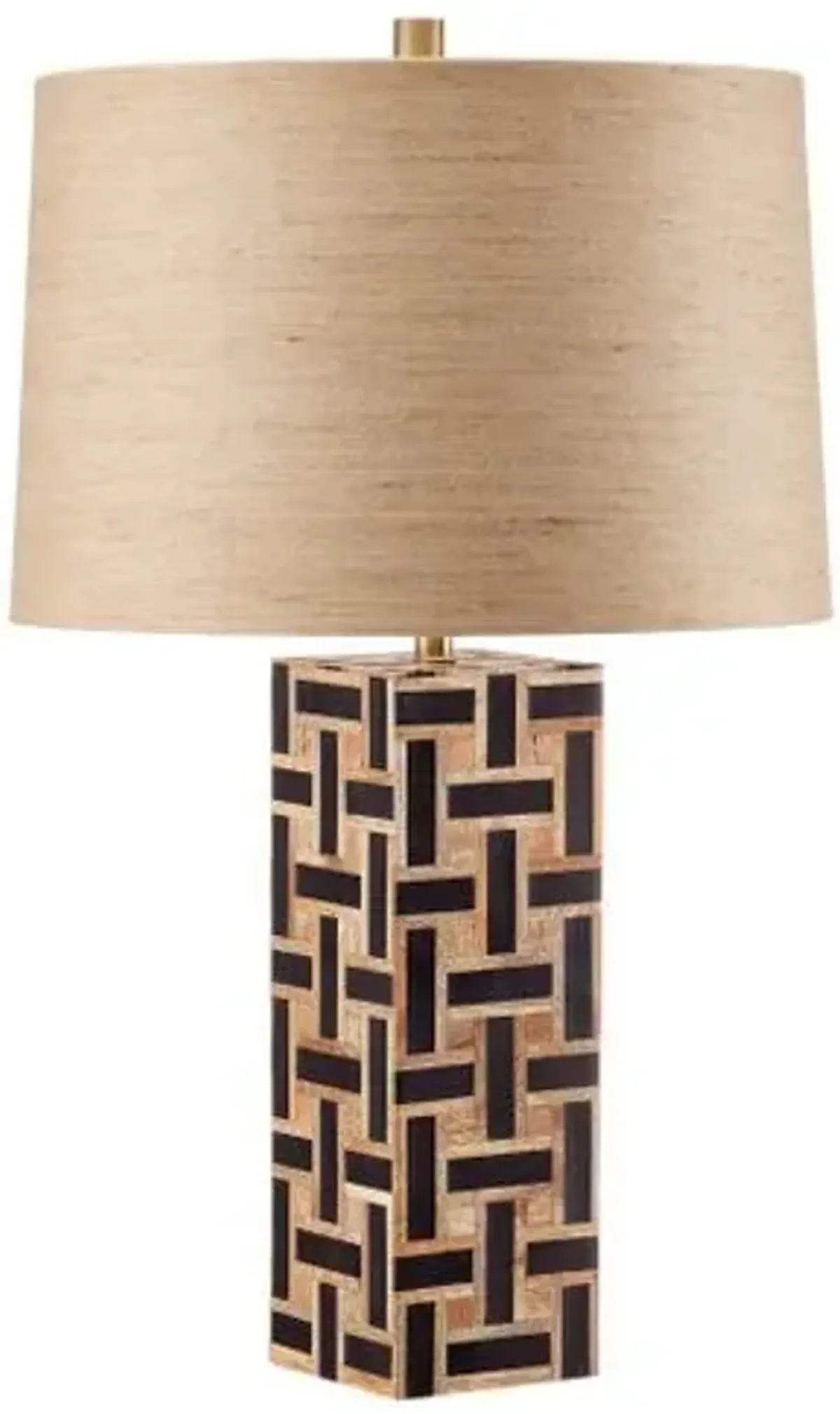 Aarna Plug-in Wood Table Lamp - Currey & Company - Black