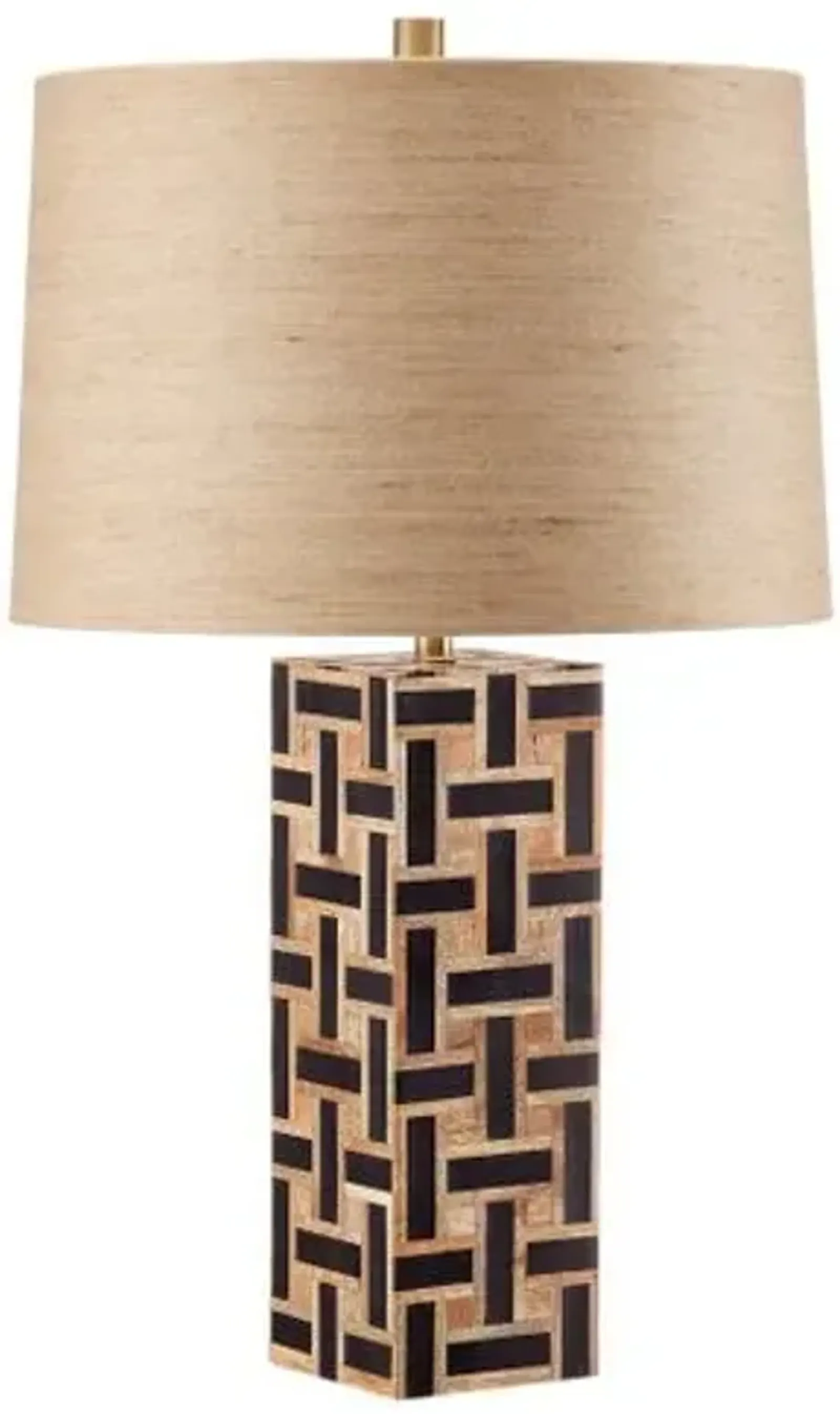 Aarna Wood Table Lamp - Currey & Company - Black