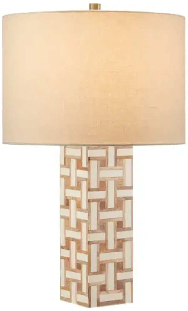 Aarna Wood Table Lamp - Currey & Company - Ivory