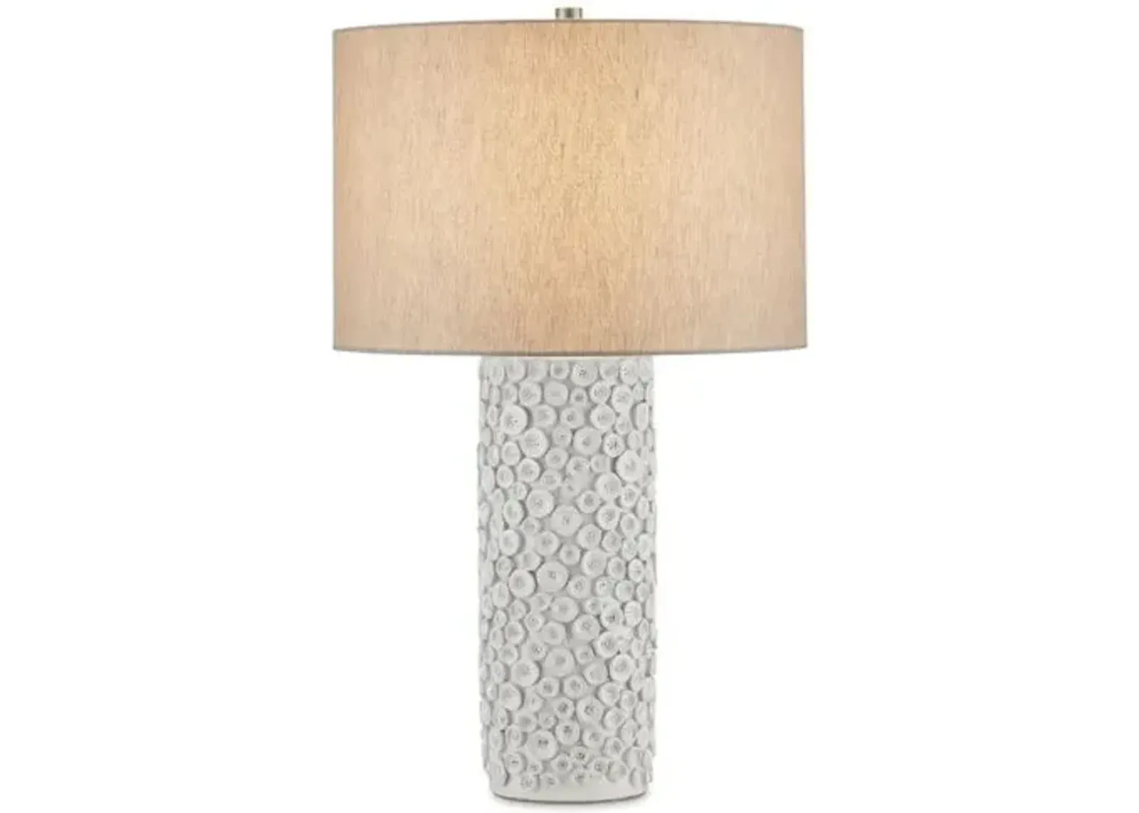 Buttons Plug-in Table Lamp - Gloss White - Currey & Company