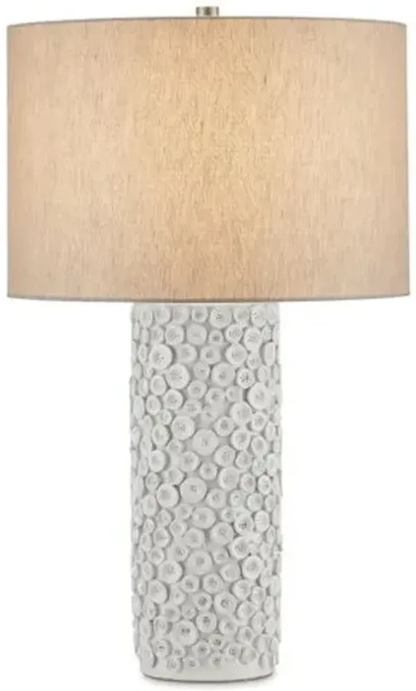 Buttons Table Lamp - Gloss White - Currey & Company