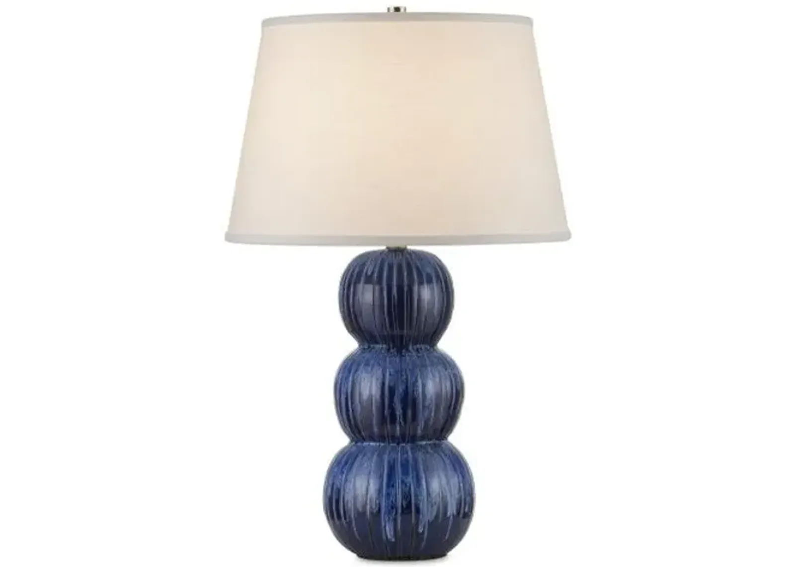 Salacia Table Lamp - Satin Blue - Currey & Company