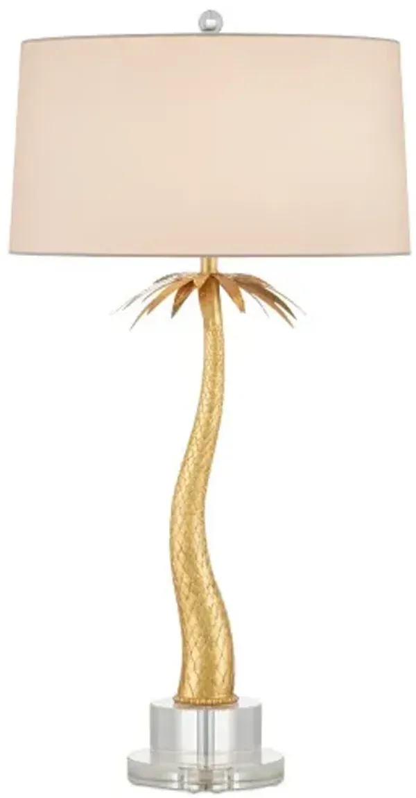 Mazari Palm Tree Table Lamp - Gold - Currey & Company