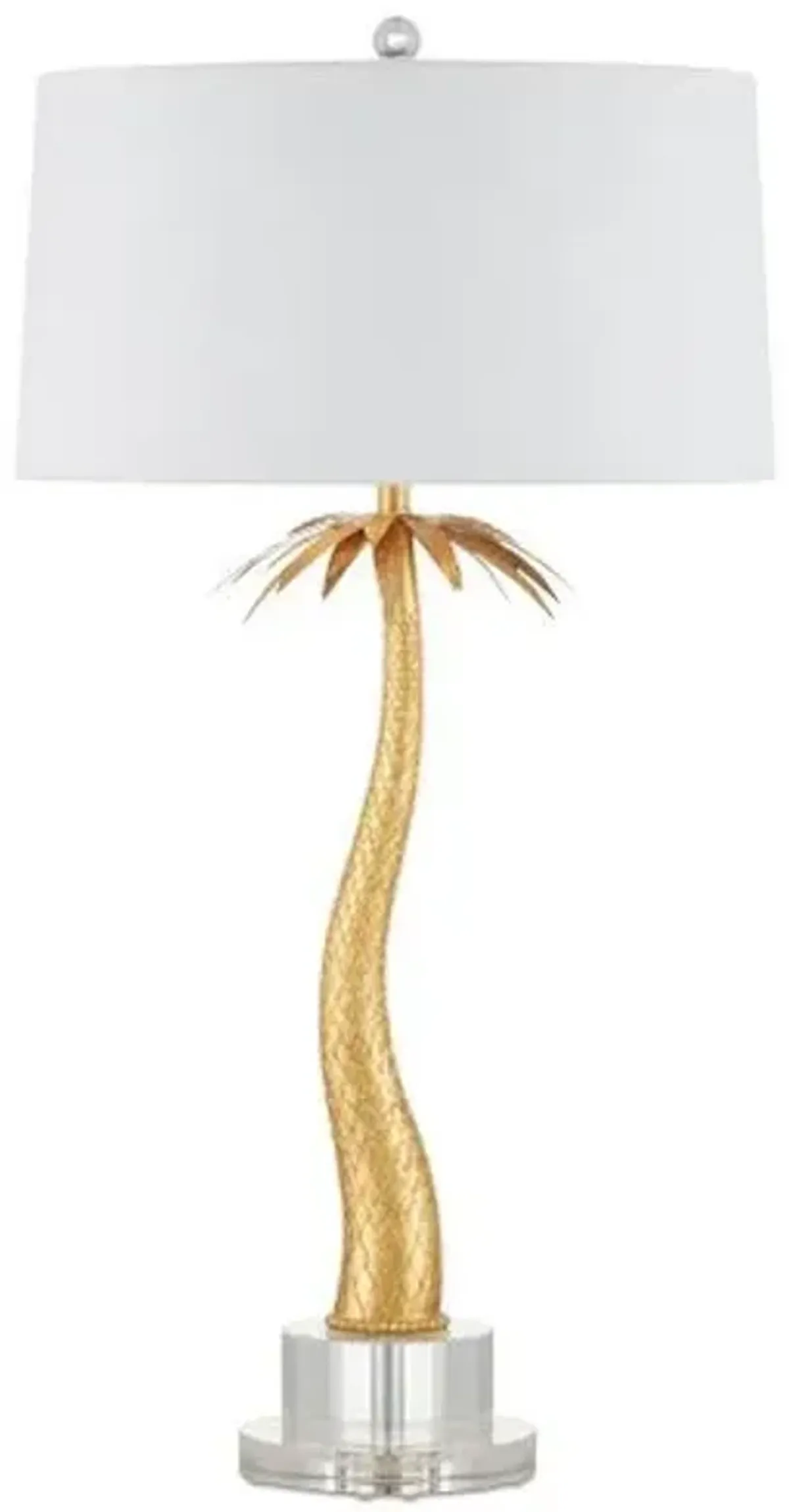 Mazari Palm Tree Plug-in Table Lamp - Gold - Currey & Company