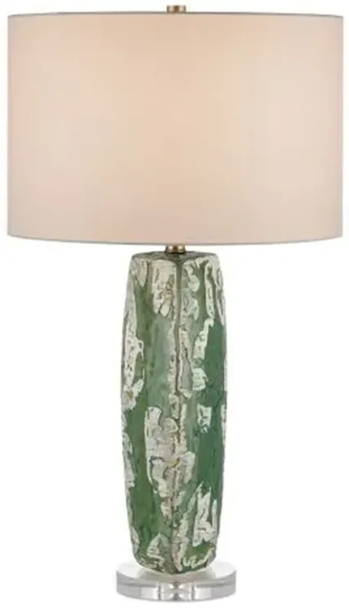 Zowan Plug-in Table Lamp - Green/Cream - Currey & Company