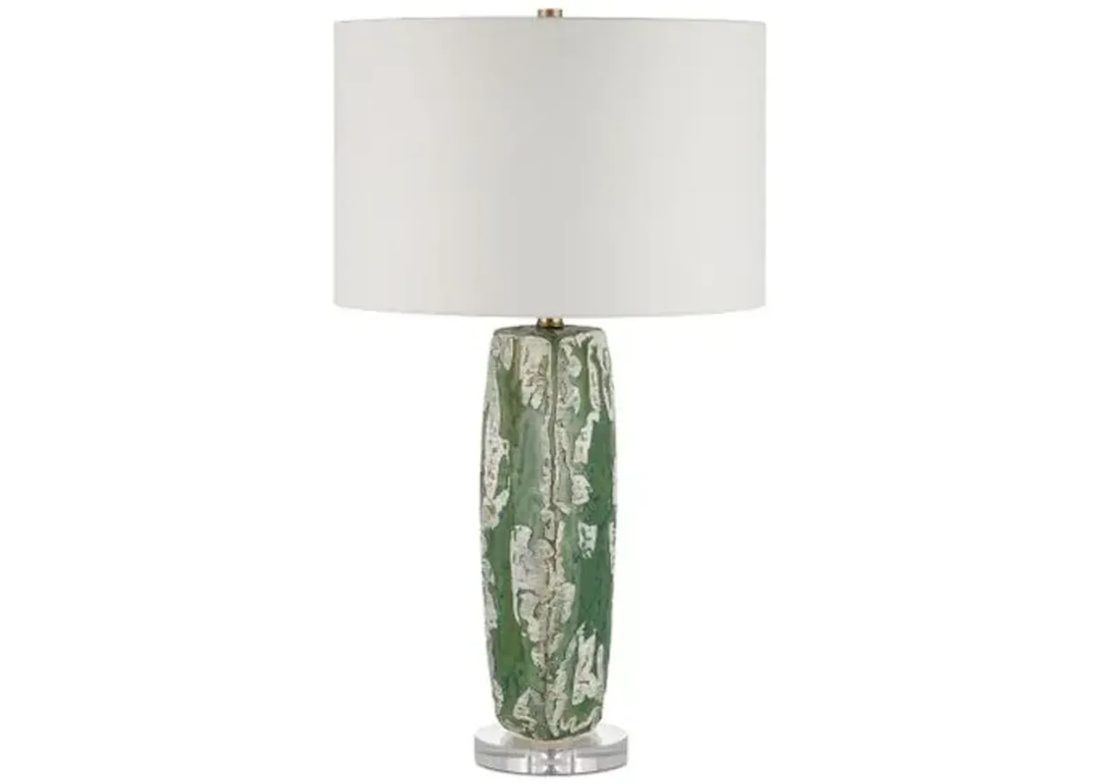 Zowan Table Lamp - Green/Cream - Currey & Company