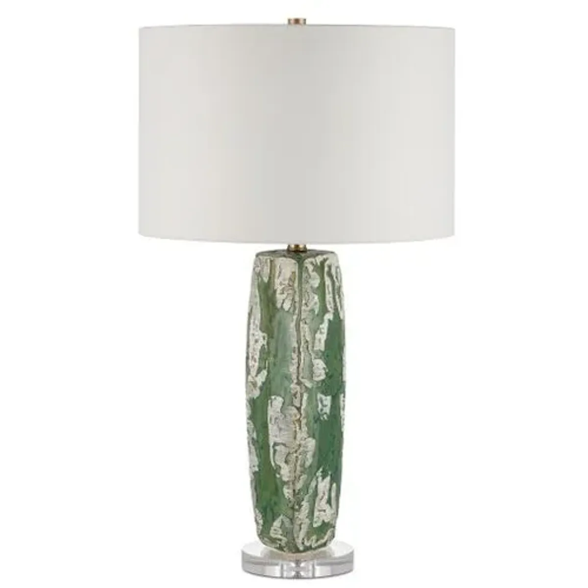 Zowan Plug-in Table Lamp - Green/Cream - Currey & Company