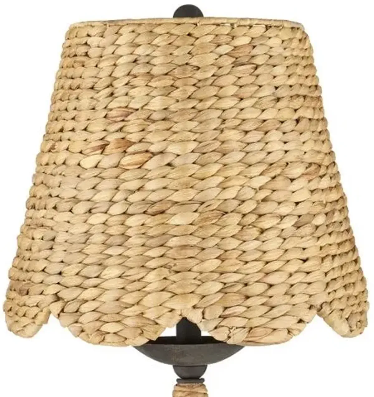 Annabelle Scallop Plug-in Floor Lamp - Natural/Molé Black - Currey & Company