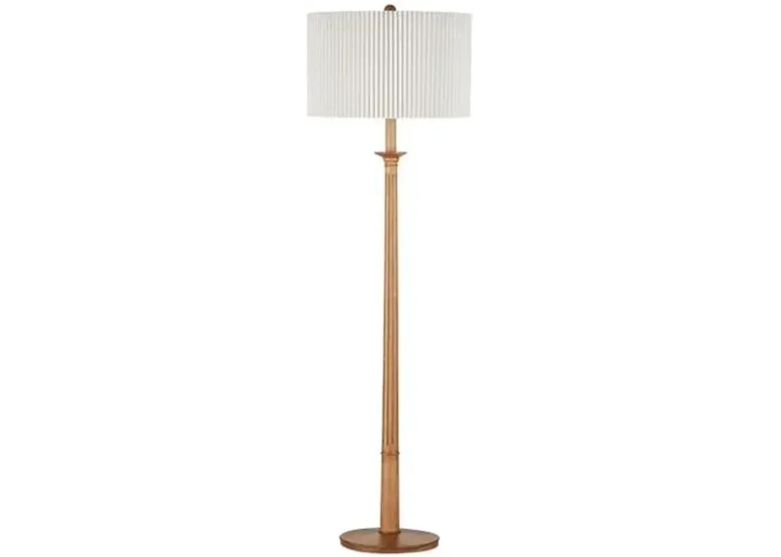 Mitford Wood Plug-in Floor Lamp - Natural - Currey & Company