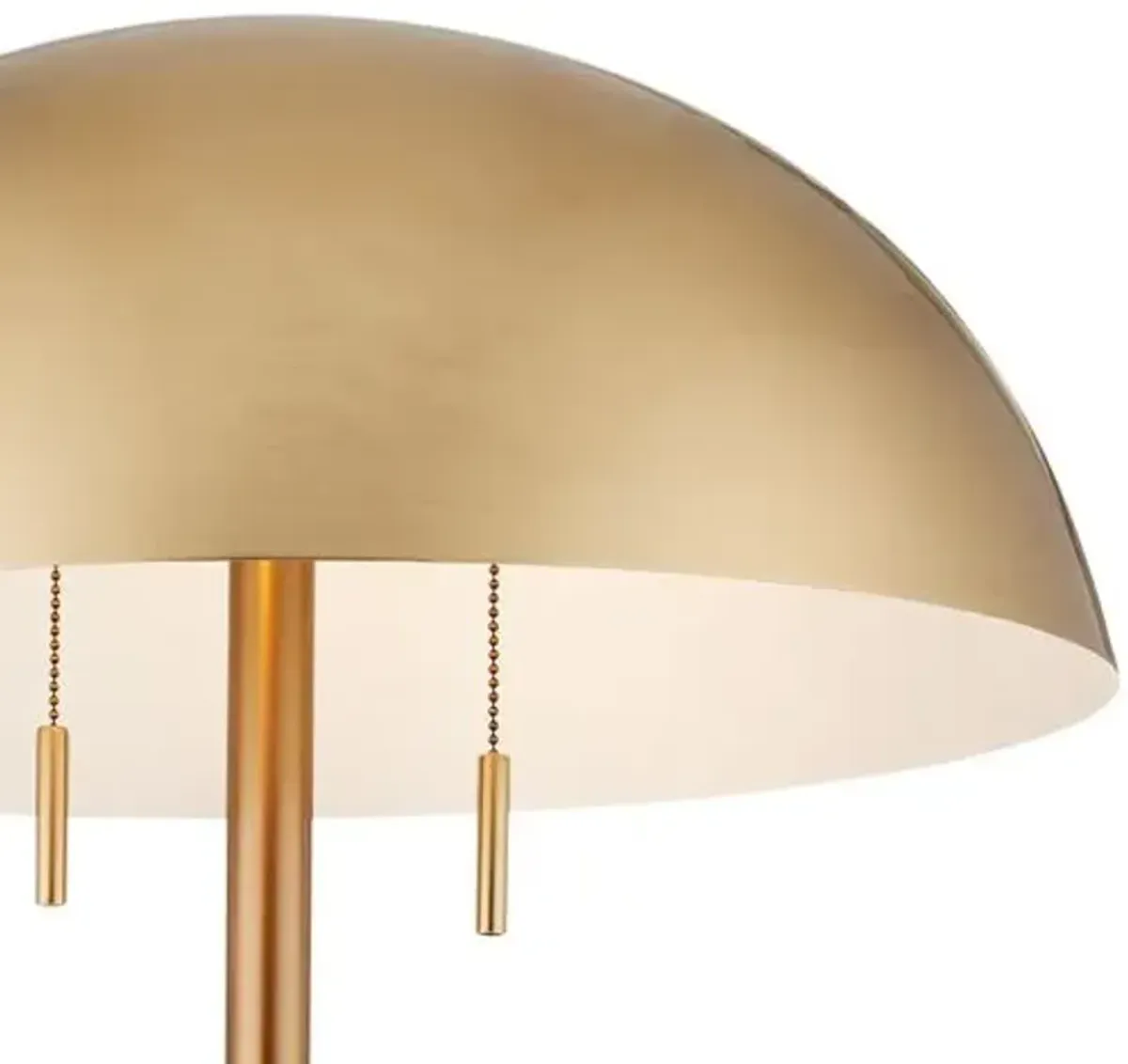 Miles Floor Lamp - Brass/Natural Travertine - Currey & Company