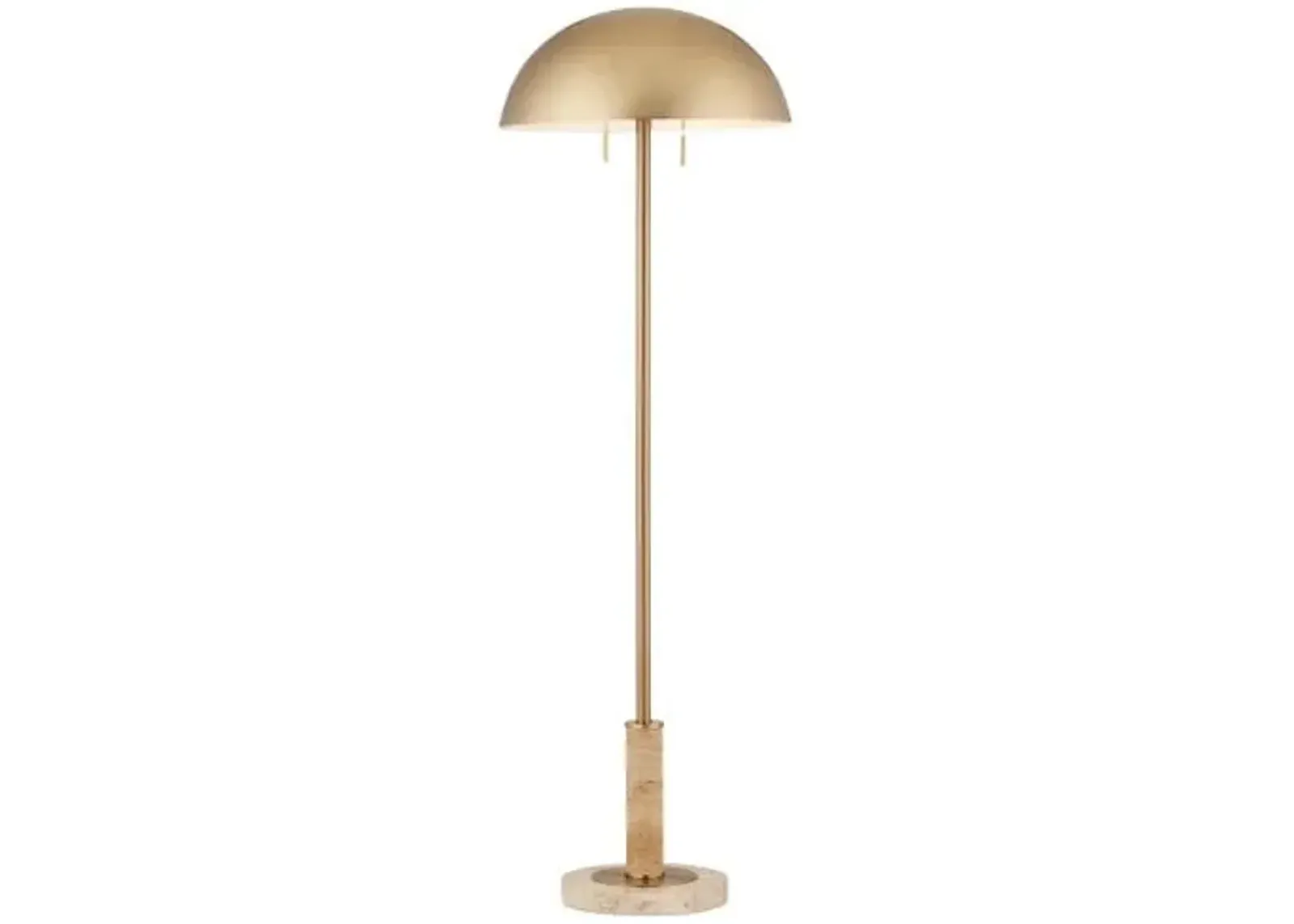 Miles Floor Lamp - Brass/Natural Travertine - Currey & Company