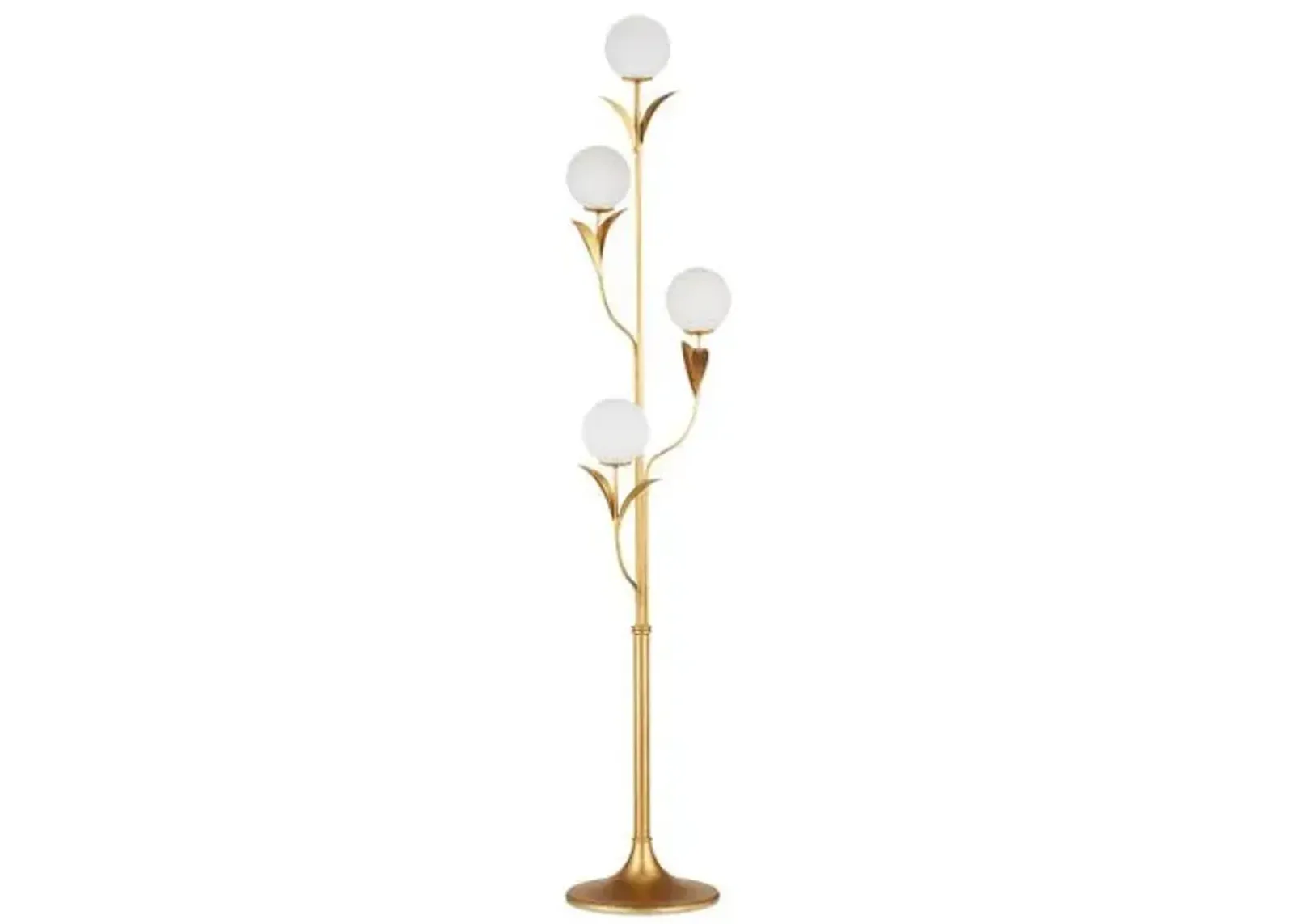 Rossville Floor Lamp - Gold/Frosted White - Currey & Company