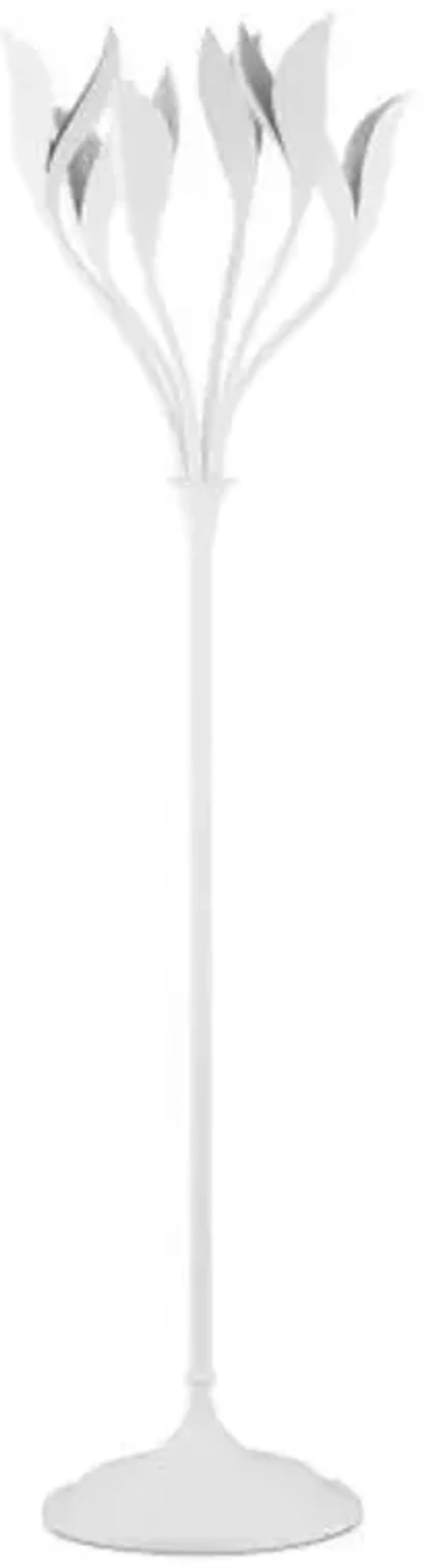 Snowflower Floor Lamp - Gesso White - Currey & Company