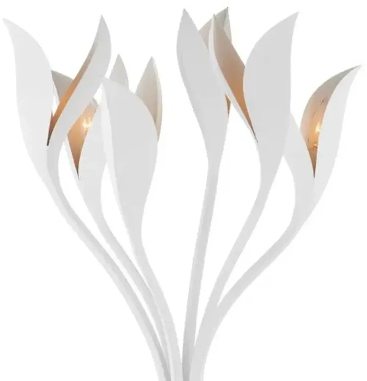 Snowflower Floor Lamp - Gesso White - Currey & Company