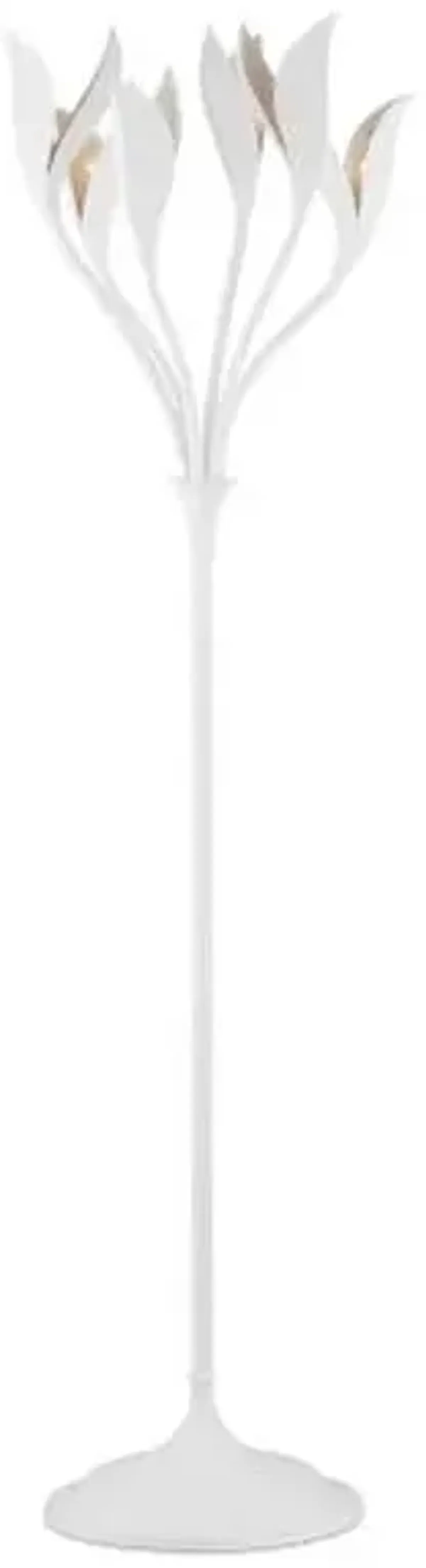 Snowflower Floor Lamp - Gesso White - Currey & Company